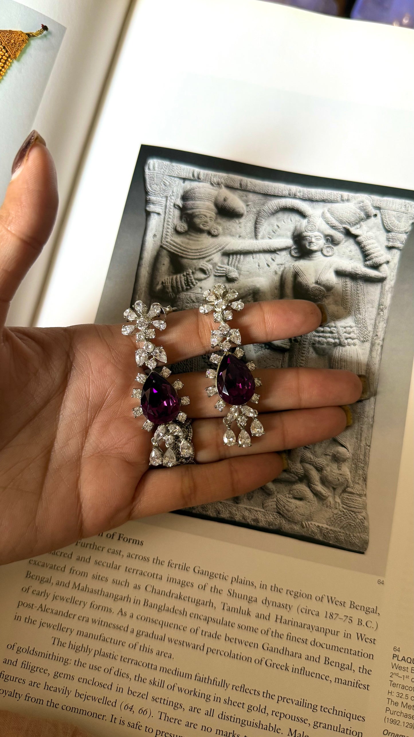 Tanzanite floral diamond earrings
