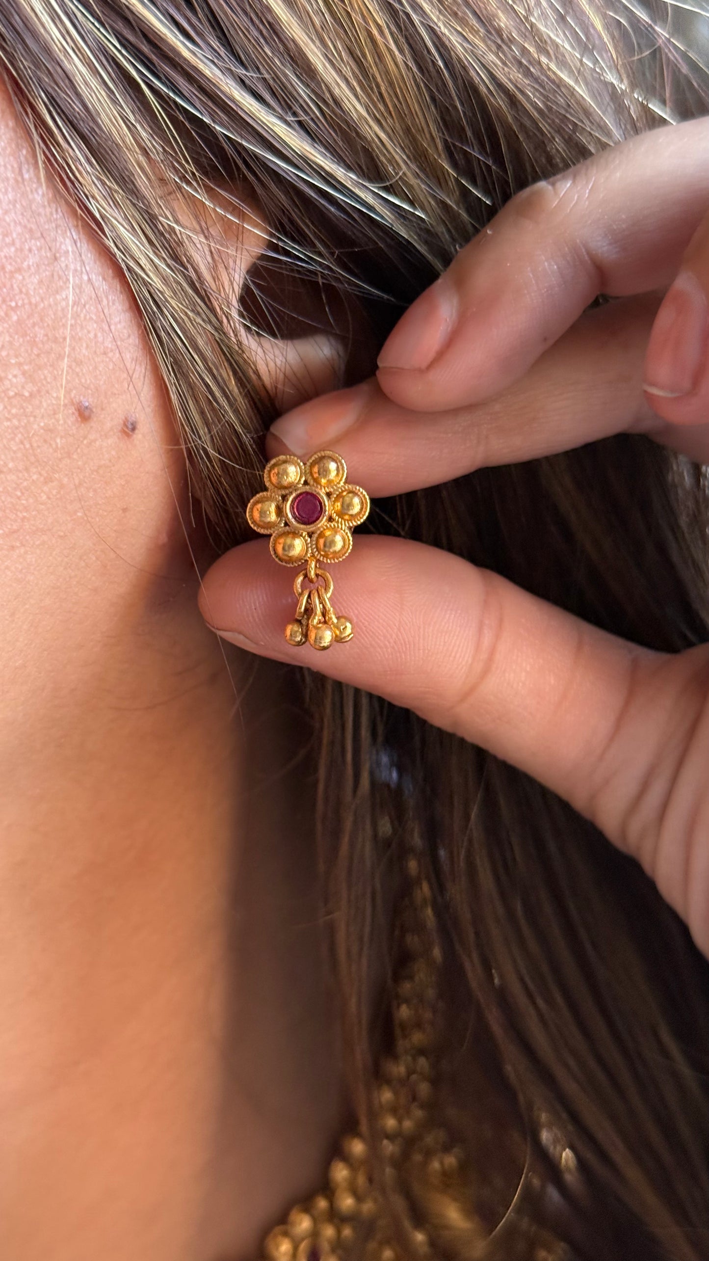 Maharashtrian Ruby floral Nakshi necklace