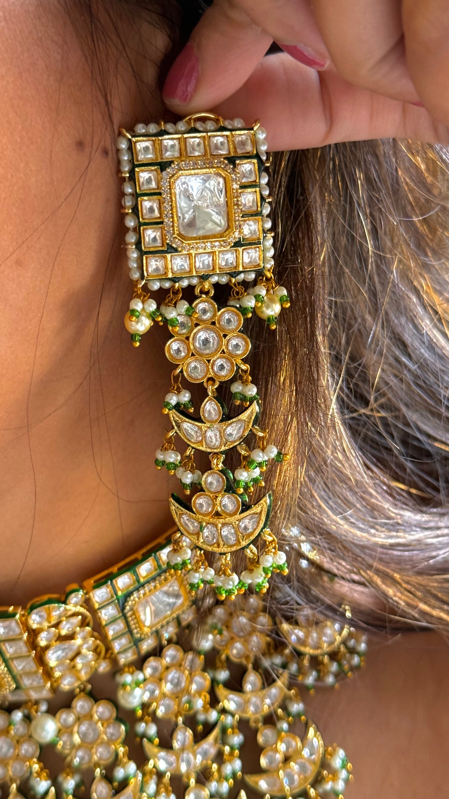 Chaand designer floral meenakari rajwada necklace