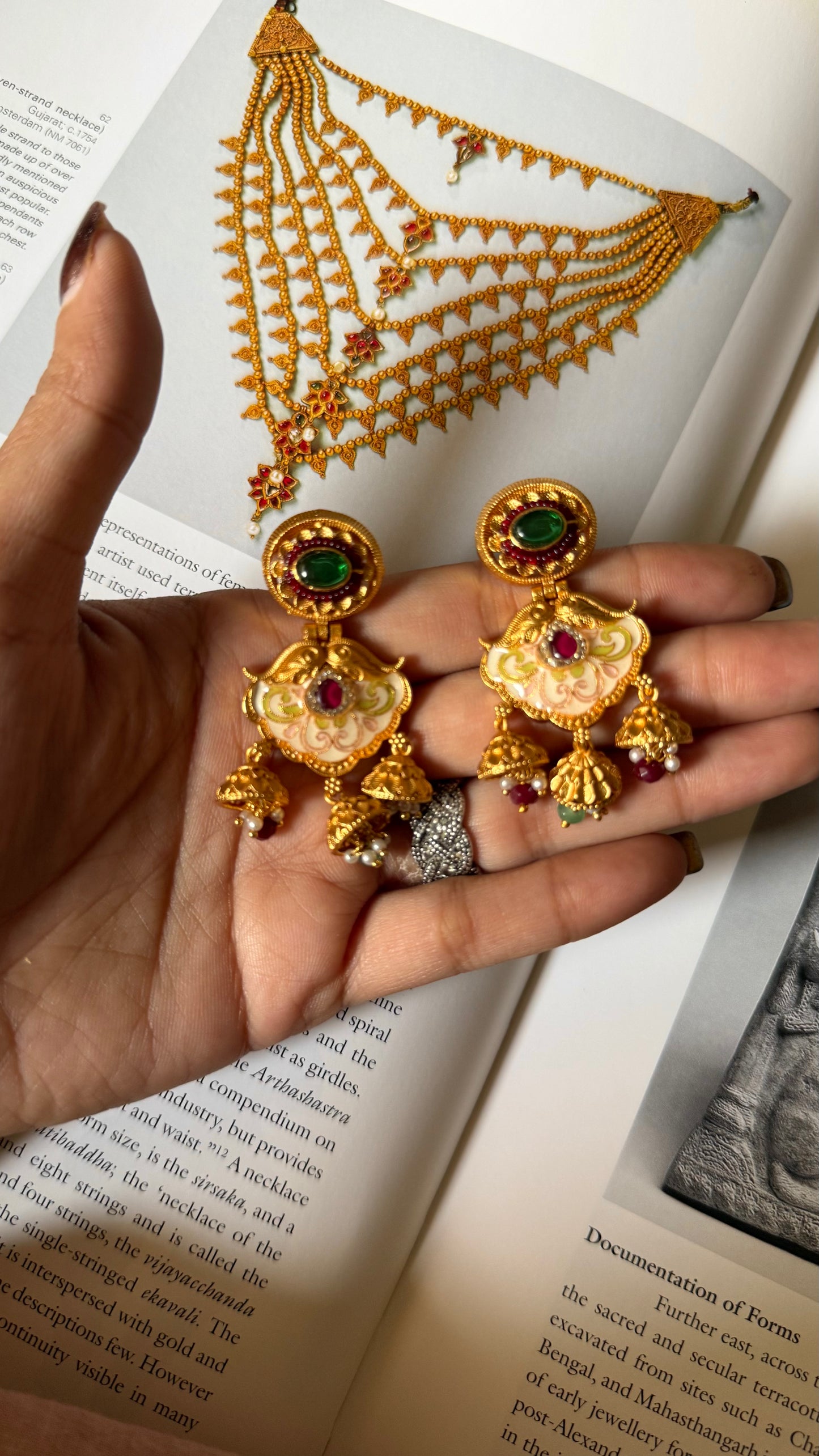 Emerald doublet & ruby traditional jewellery