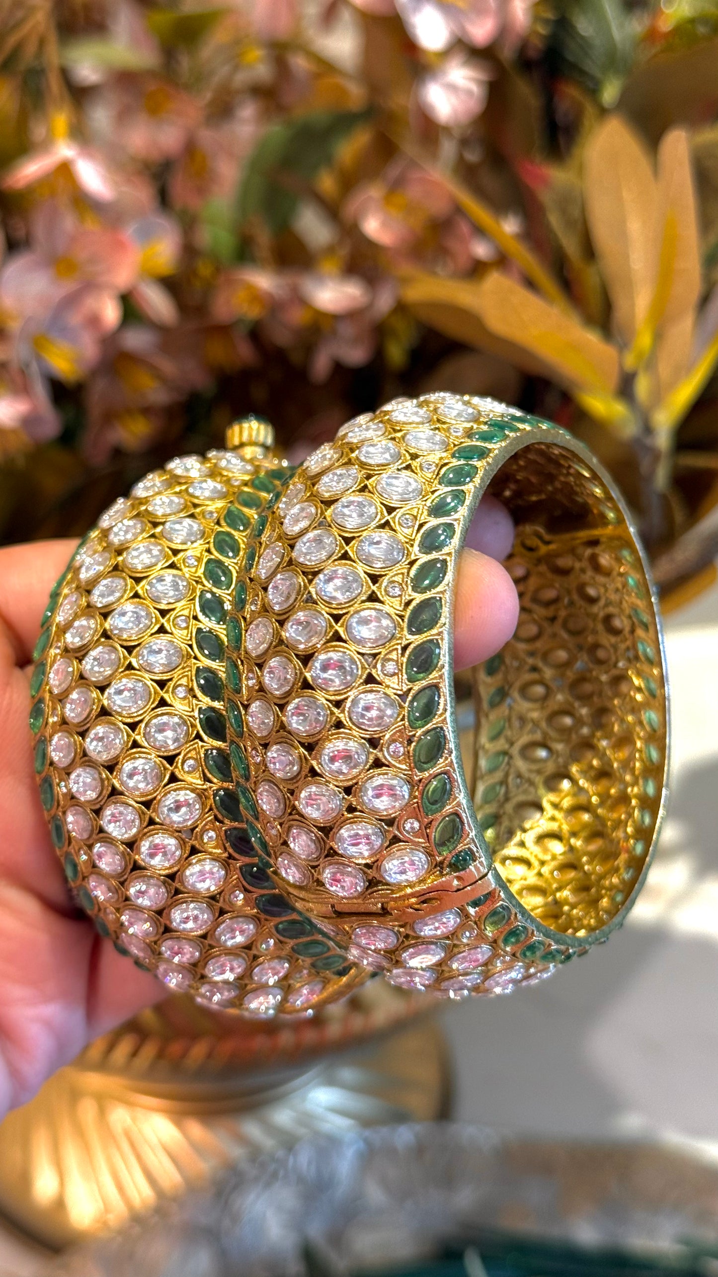Emerald & Polki Heritage Bangles