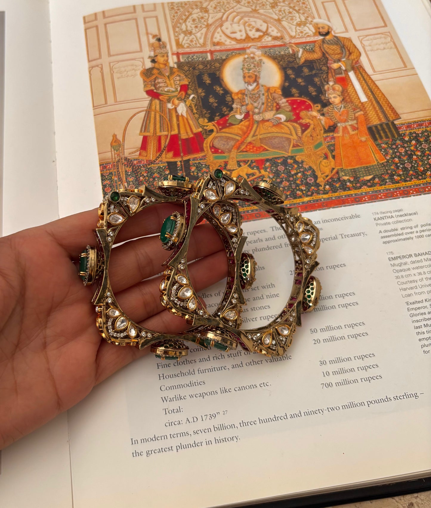 Emerald doublet & rani pink designer square bangles