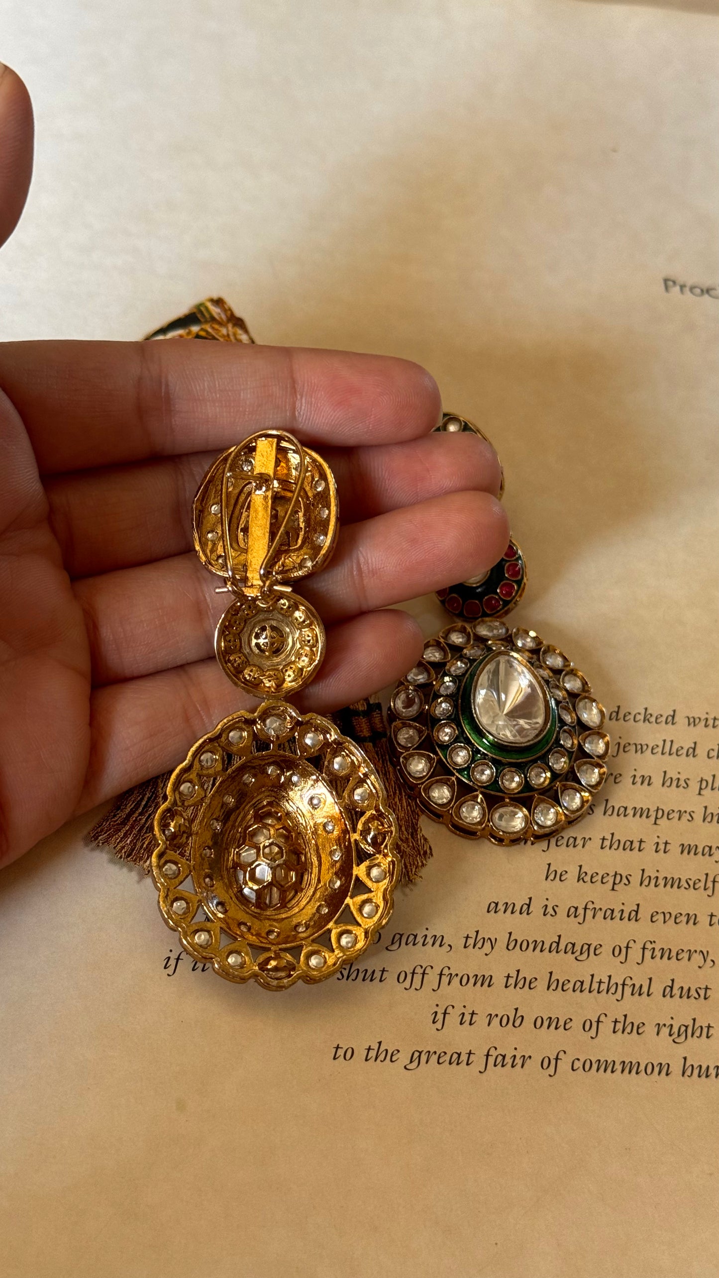 Ruby & emerald meenakari Earrings
