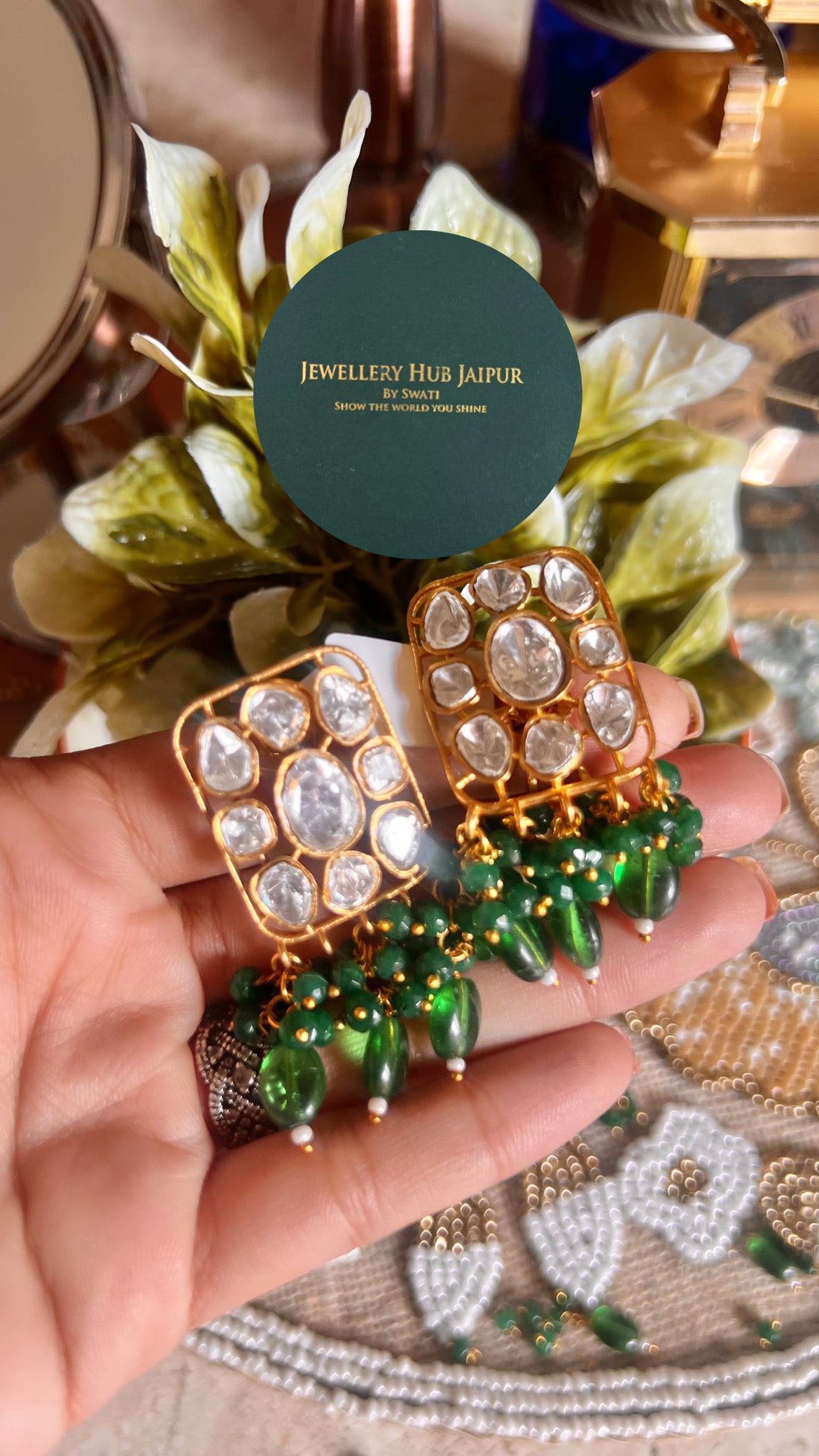 Moissanite Emerald choker set