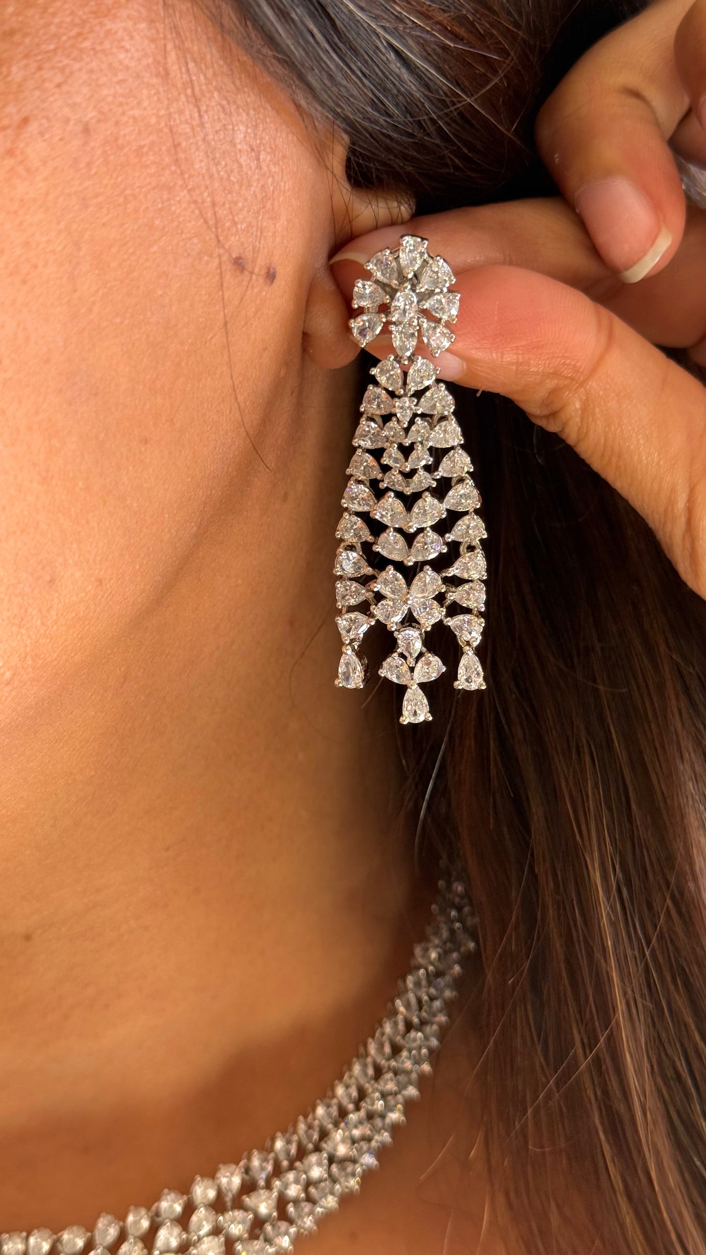 Minimalist diamond cz collar necklace