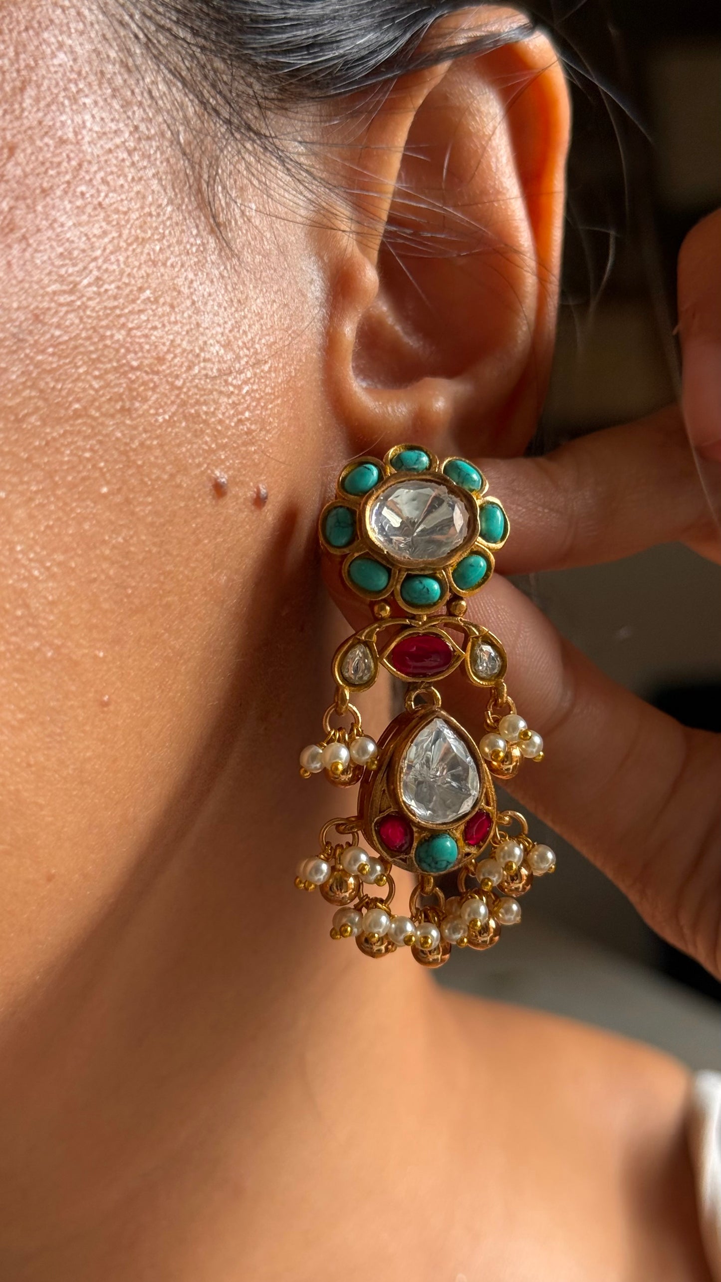 Ruby & firoza designer collar necklace