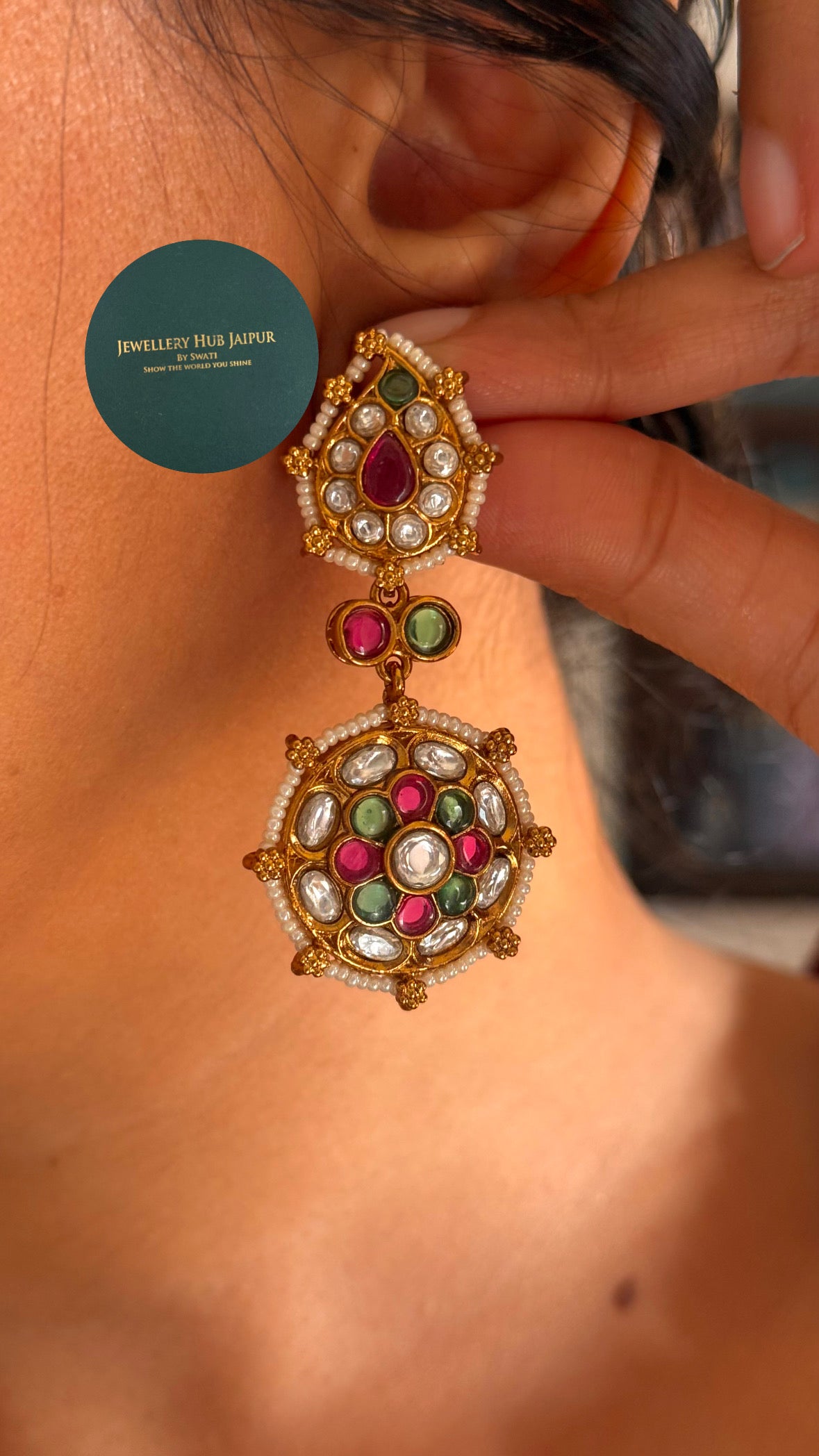 emerald & ruby sabyasachi inspired necklace