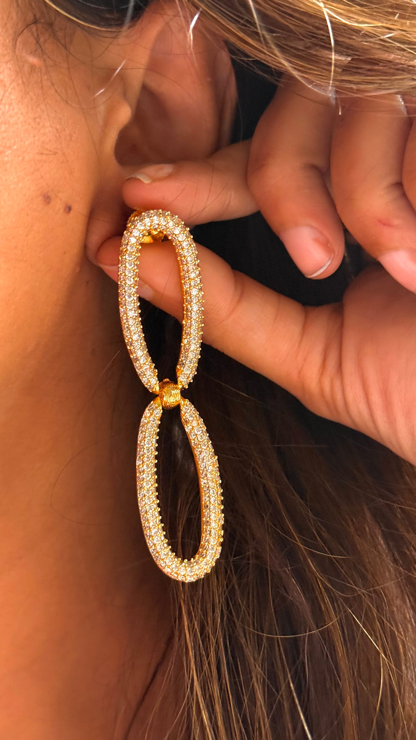 24kt Dubai Gold inspired infinity danglers
