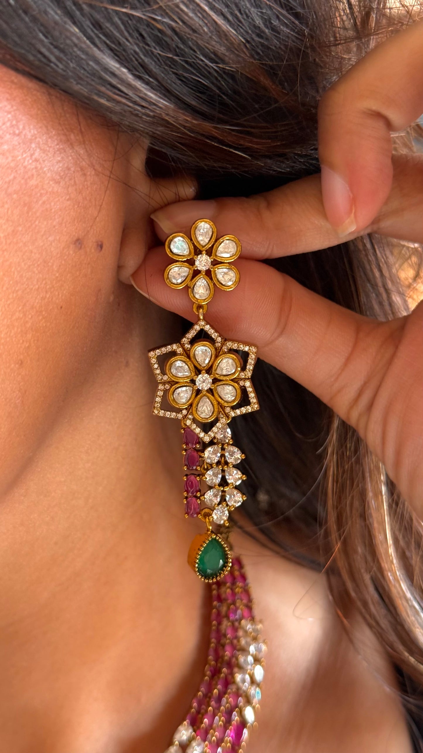 emerald & ruby designer necklace