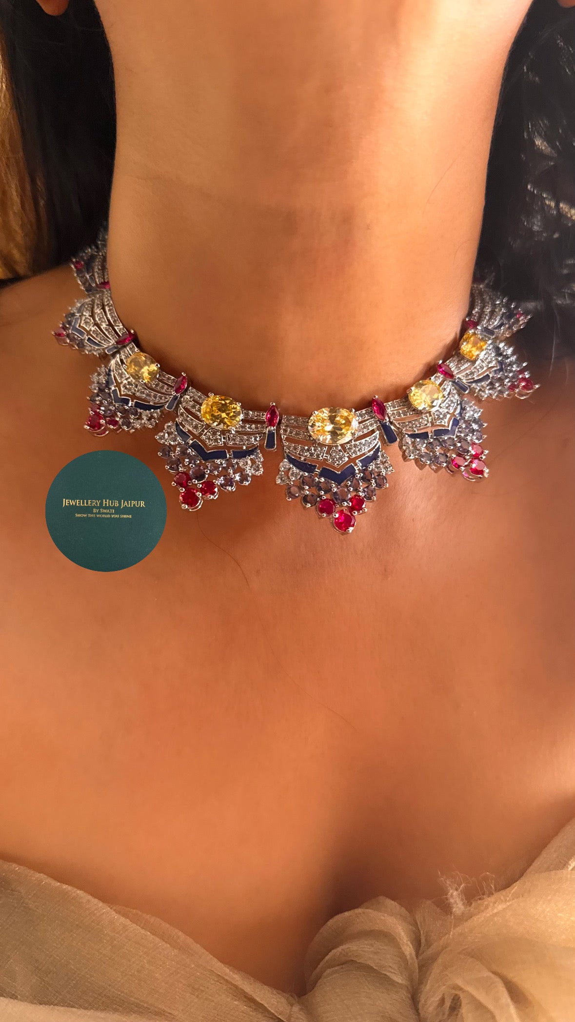 Bvlgari inspired citrin cocktail diamond set