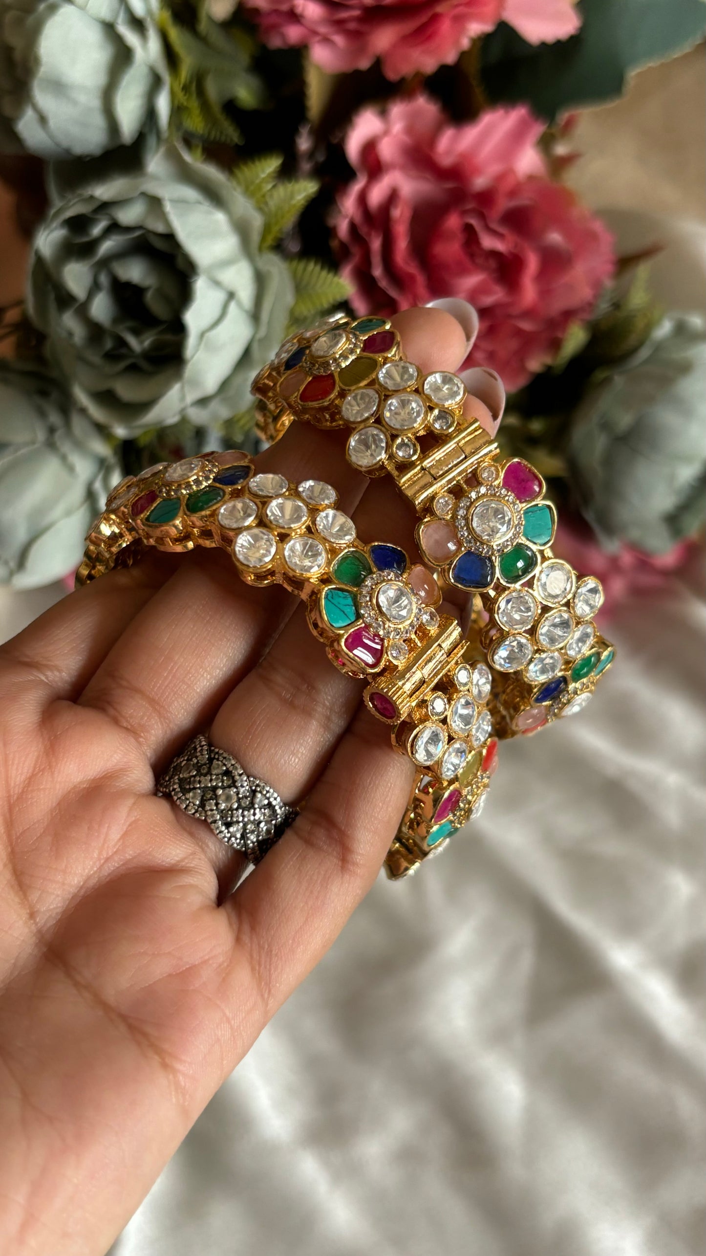 Navratna moissanite bangles
