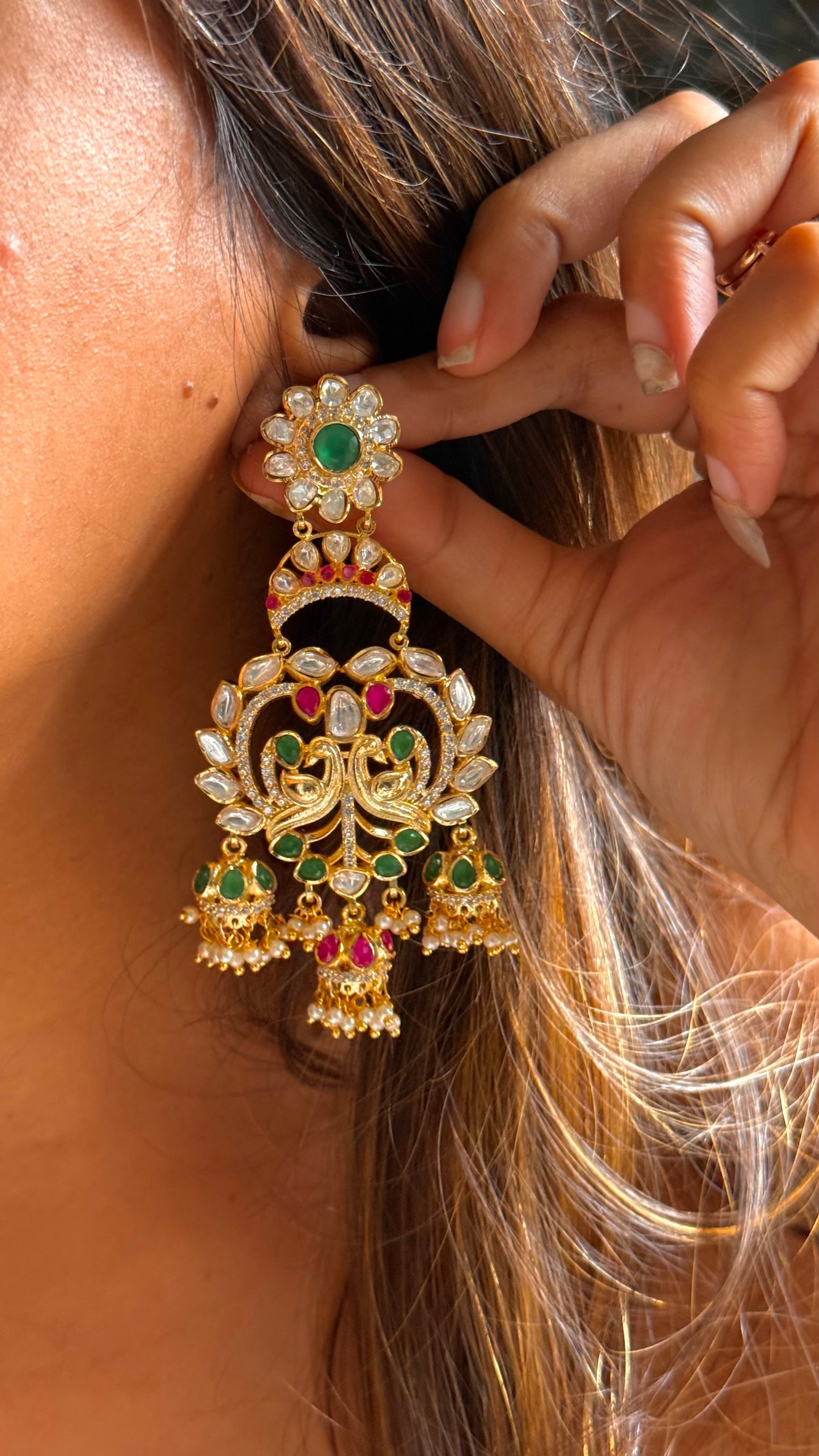 Real moissanite designer danglers