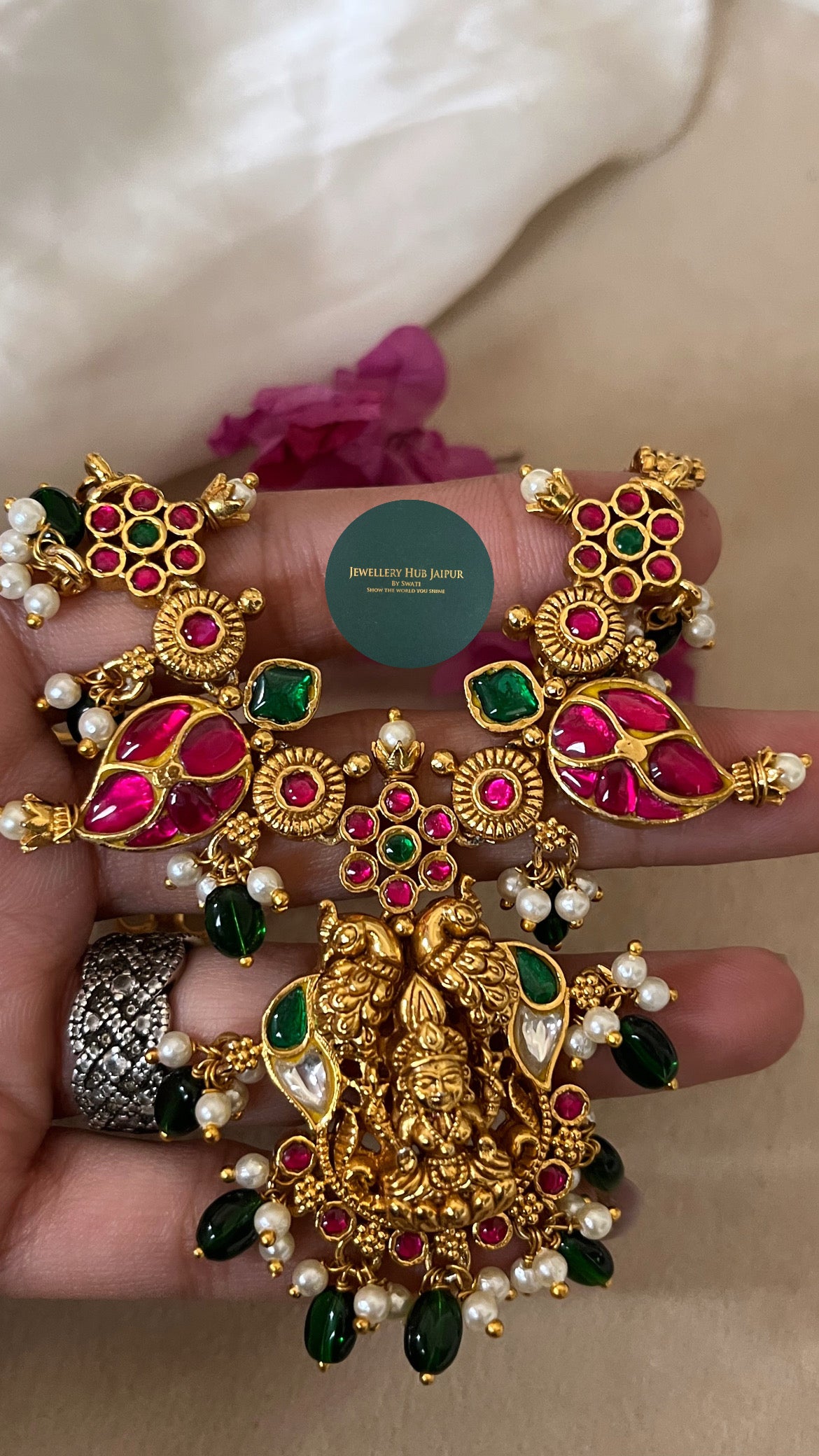 Paachi goddess laxmi minimalist temple necklace set