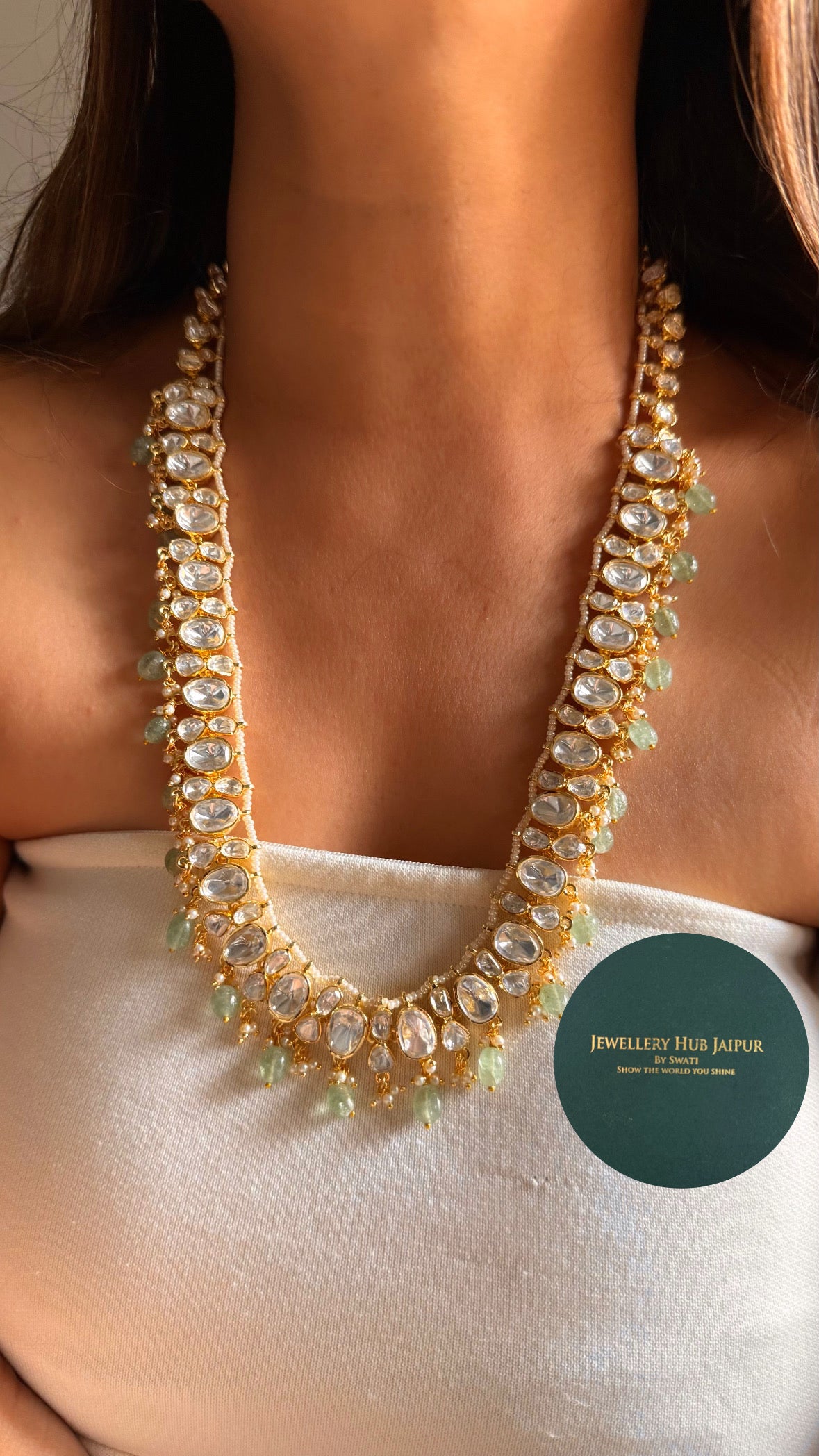 Real moissanite maharani heritage necklace set