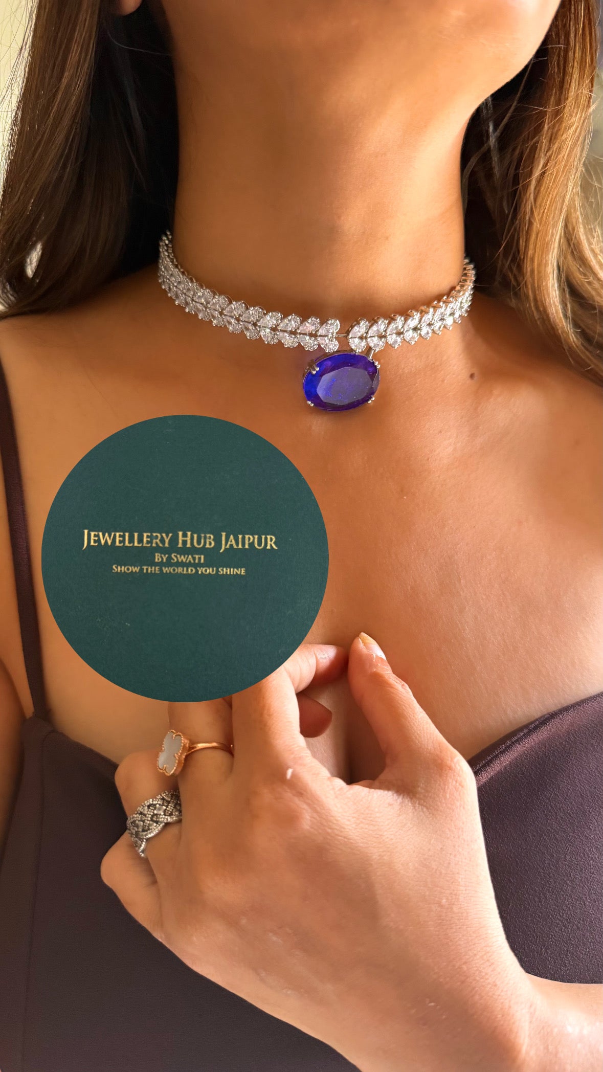 Sapphire cocktail Choker set