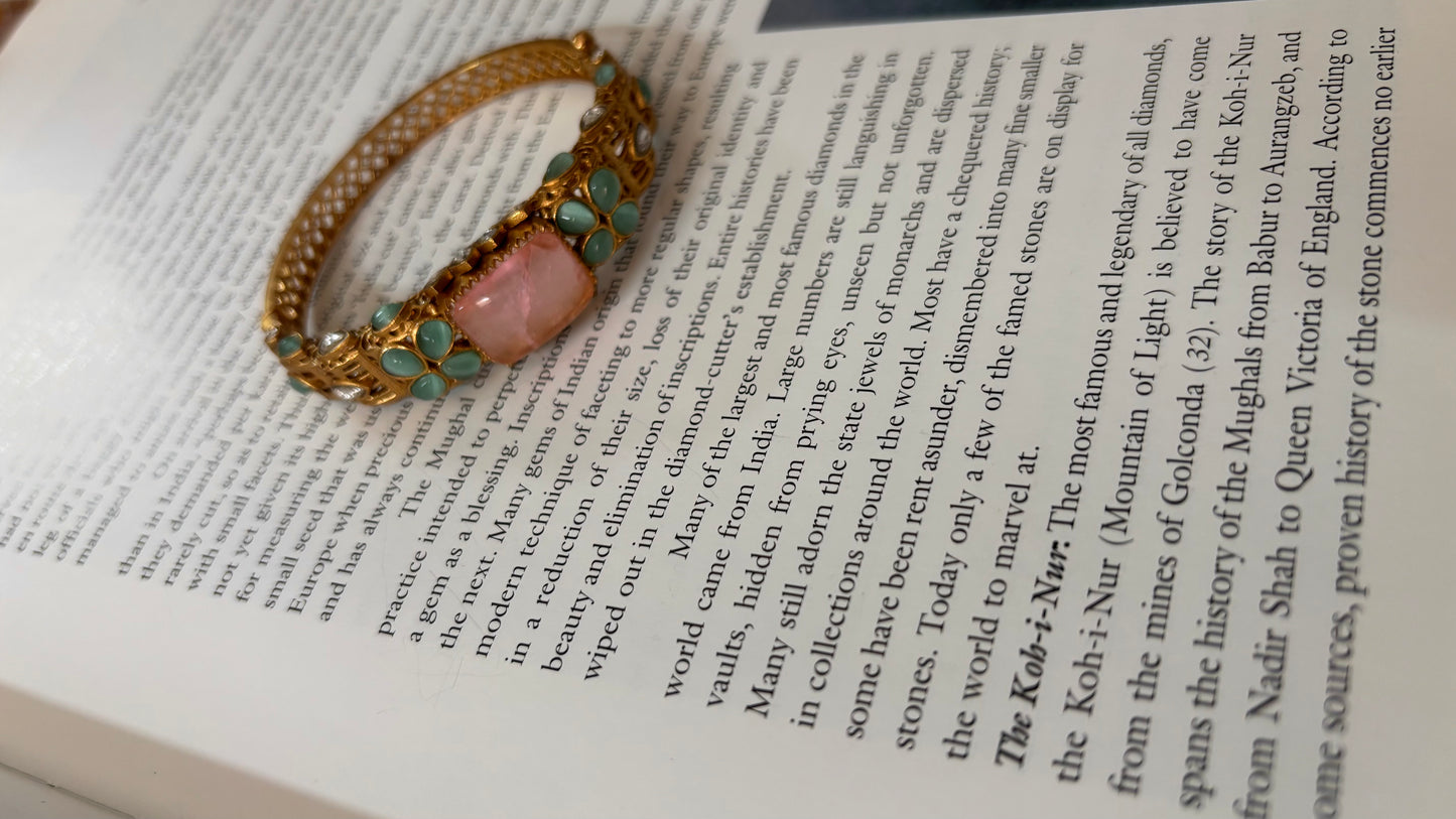 mint and rose quartz Amrapali bracelet
