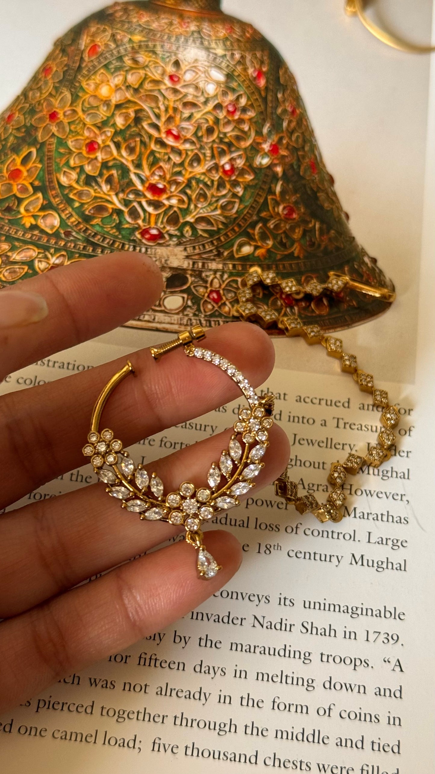 Cz diamond floral pattern Nath