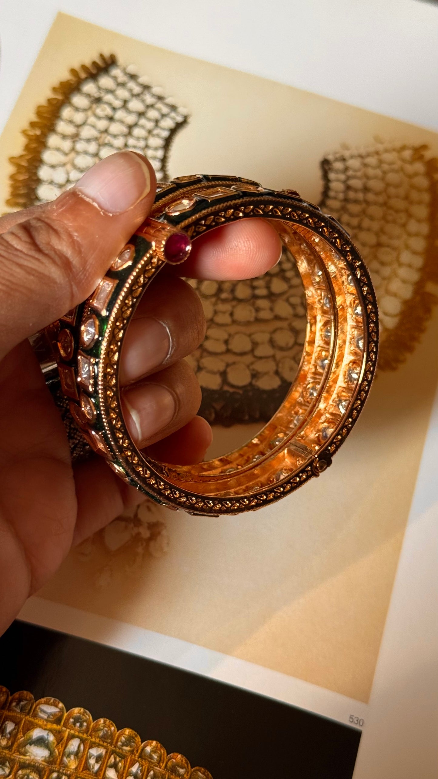 Emerald single line meenakari bangles