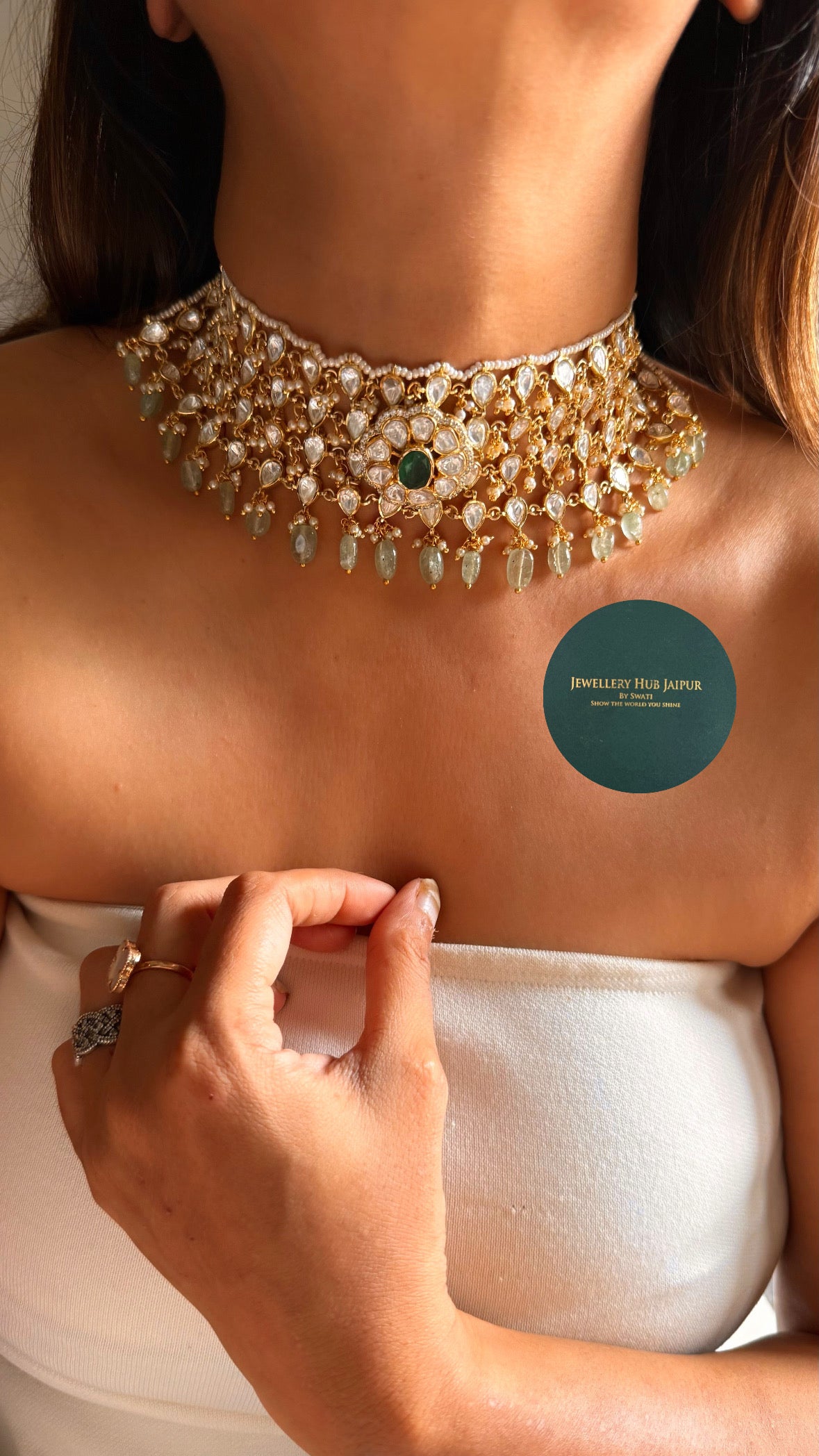 Real moissanite designer choker