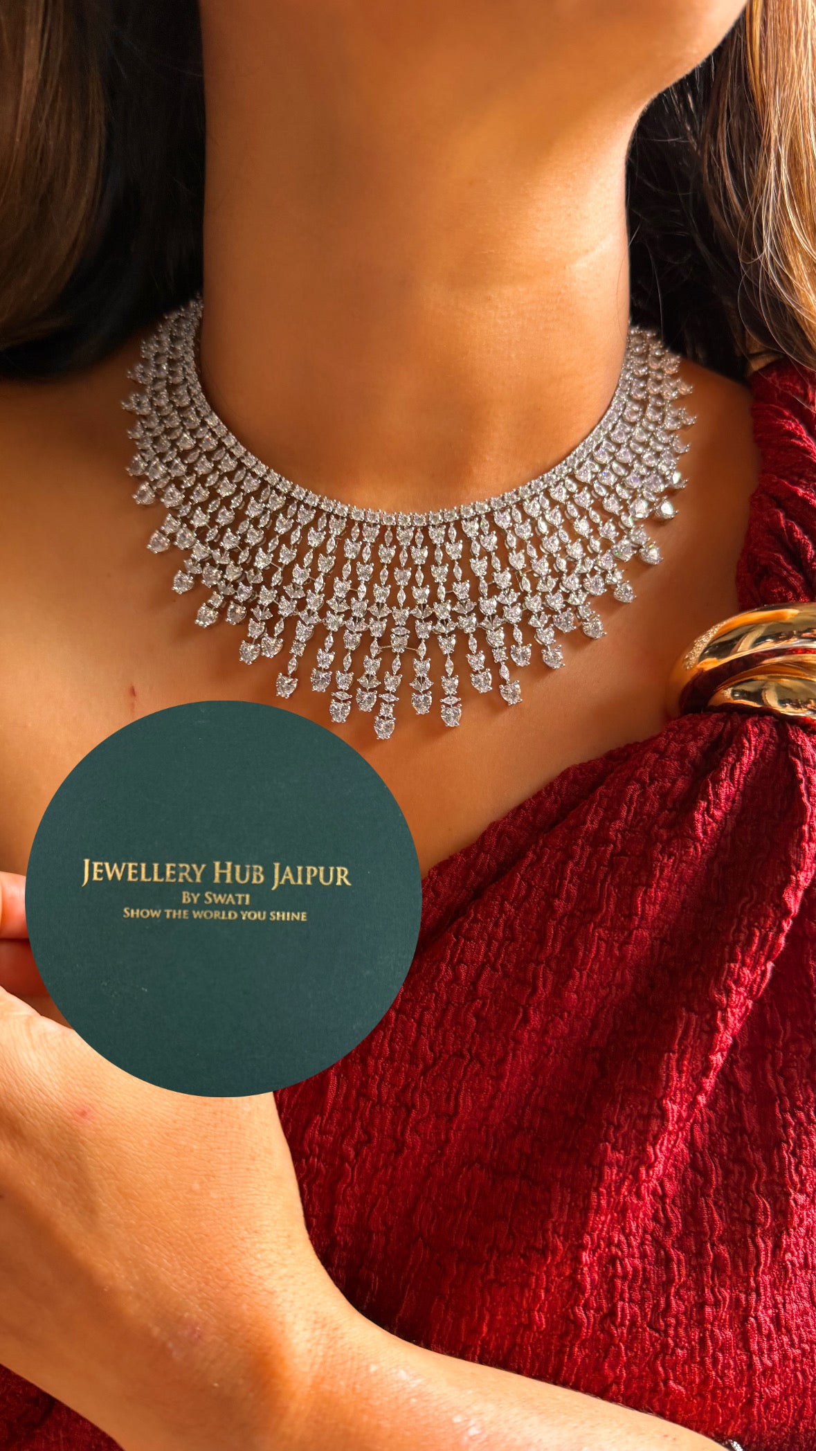 Celestial harmony diamond collar set (Silver)