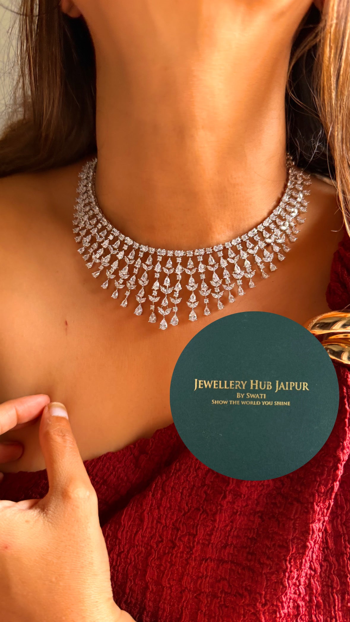 Radiance diamond collar set (silver)
