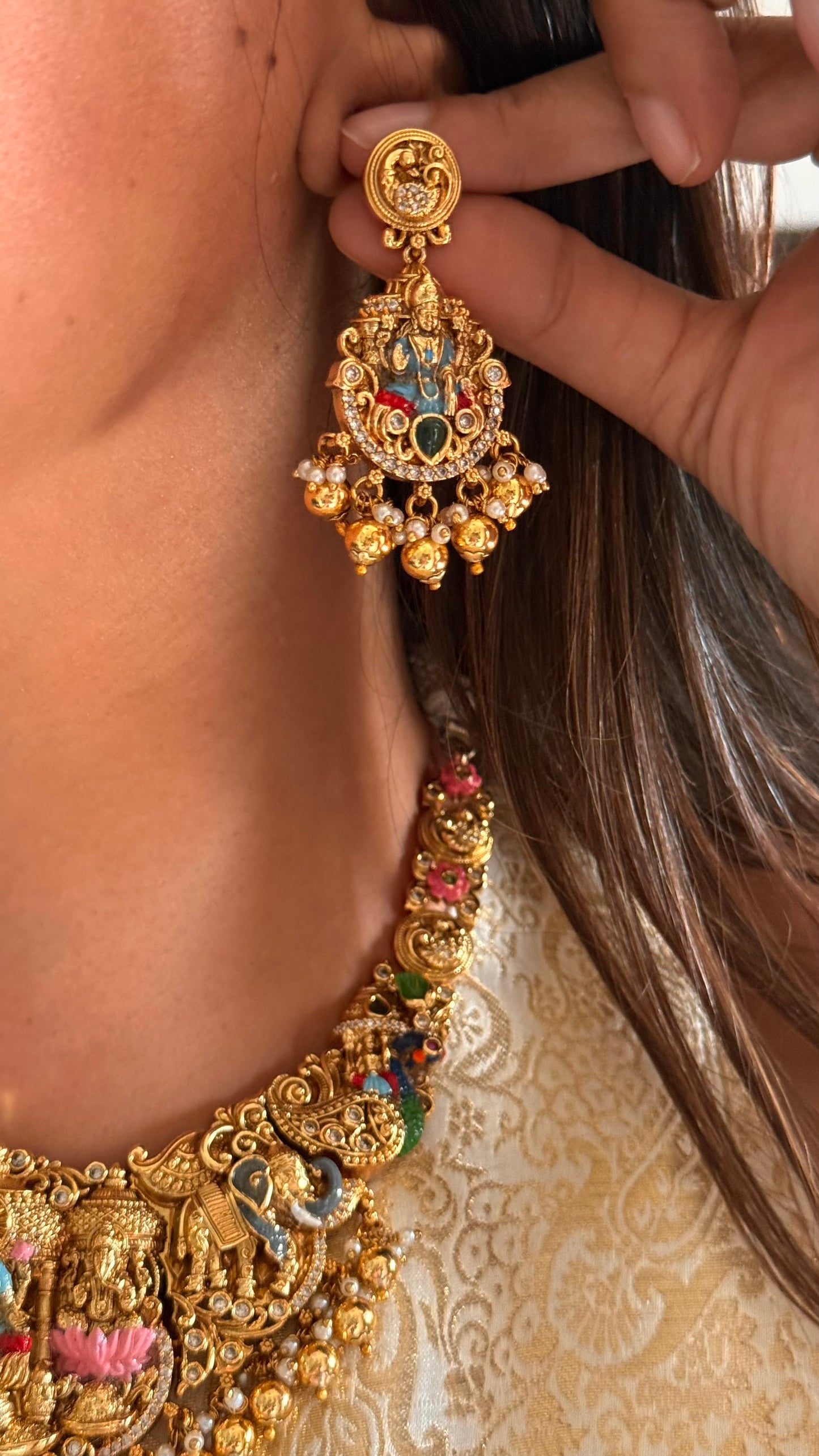 TRI Laxmi temple necklace