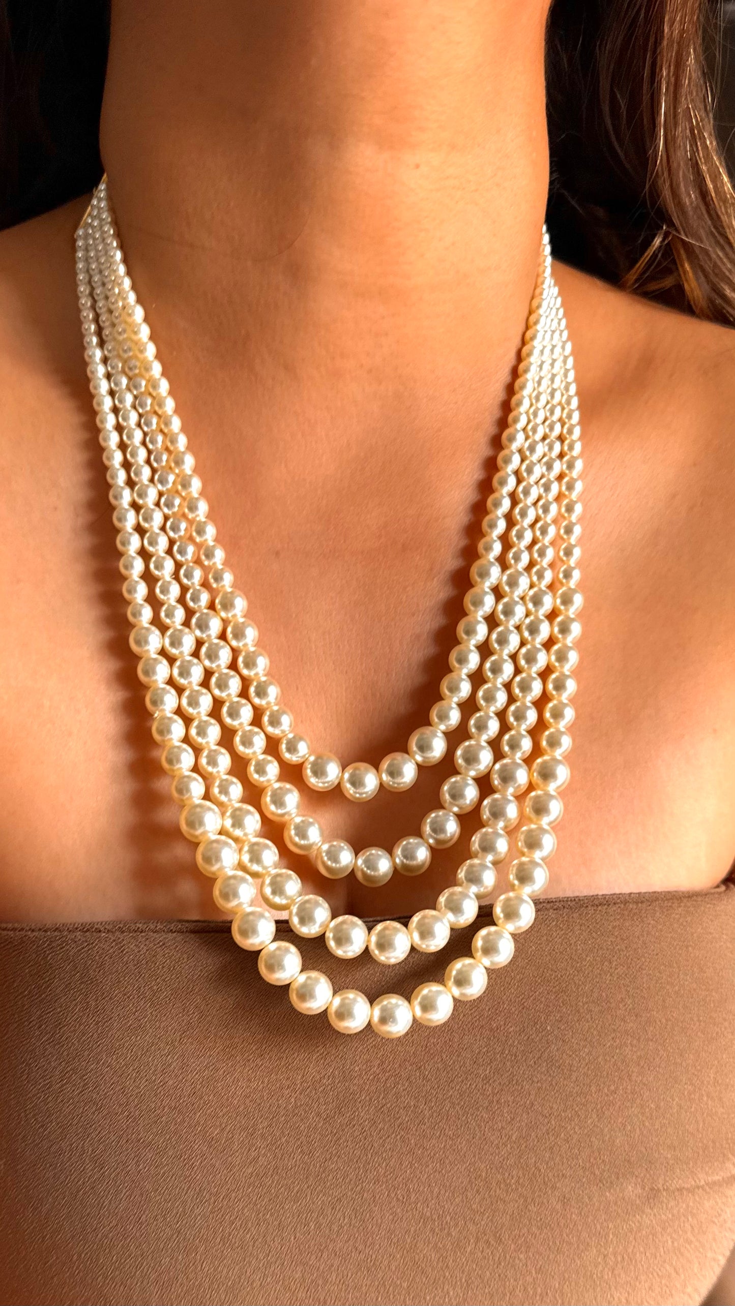 4 layer pearl necklace