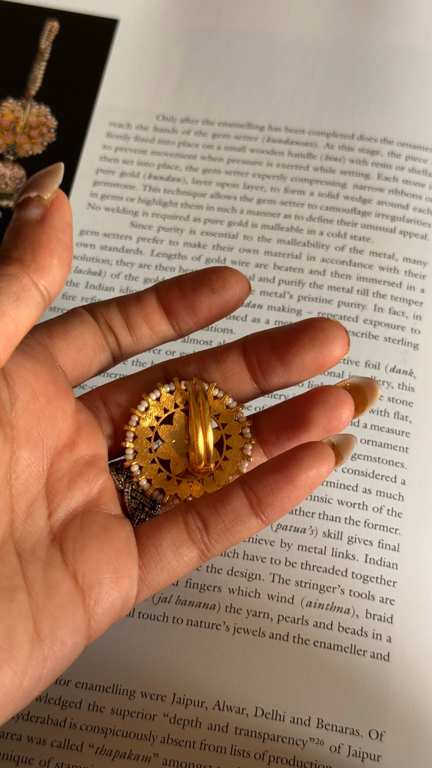 Paachi Floral kundan adjustable ring