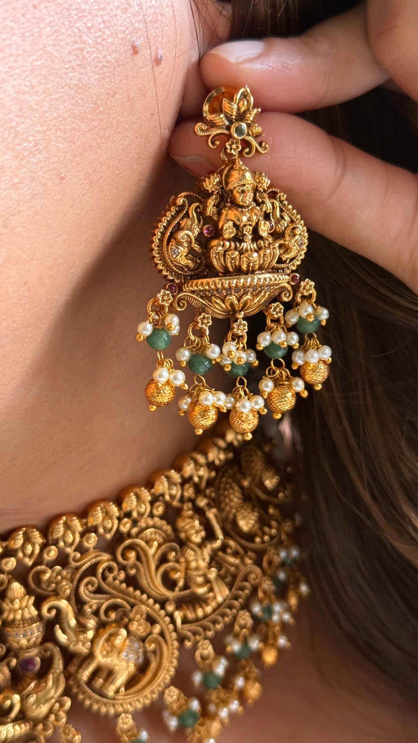 Goddess Laxmi inspired designer choker temple necklace