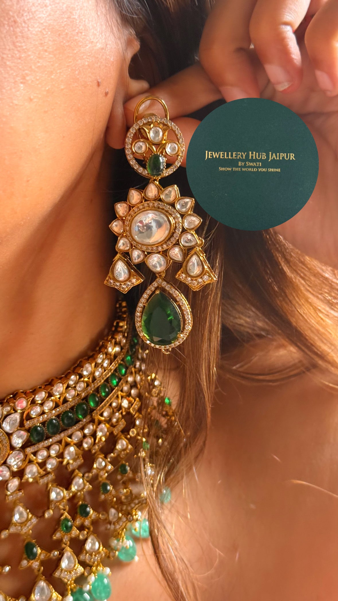 Meera- Emerald Moissanite Designer Choker