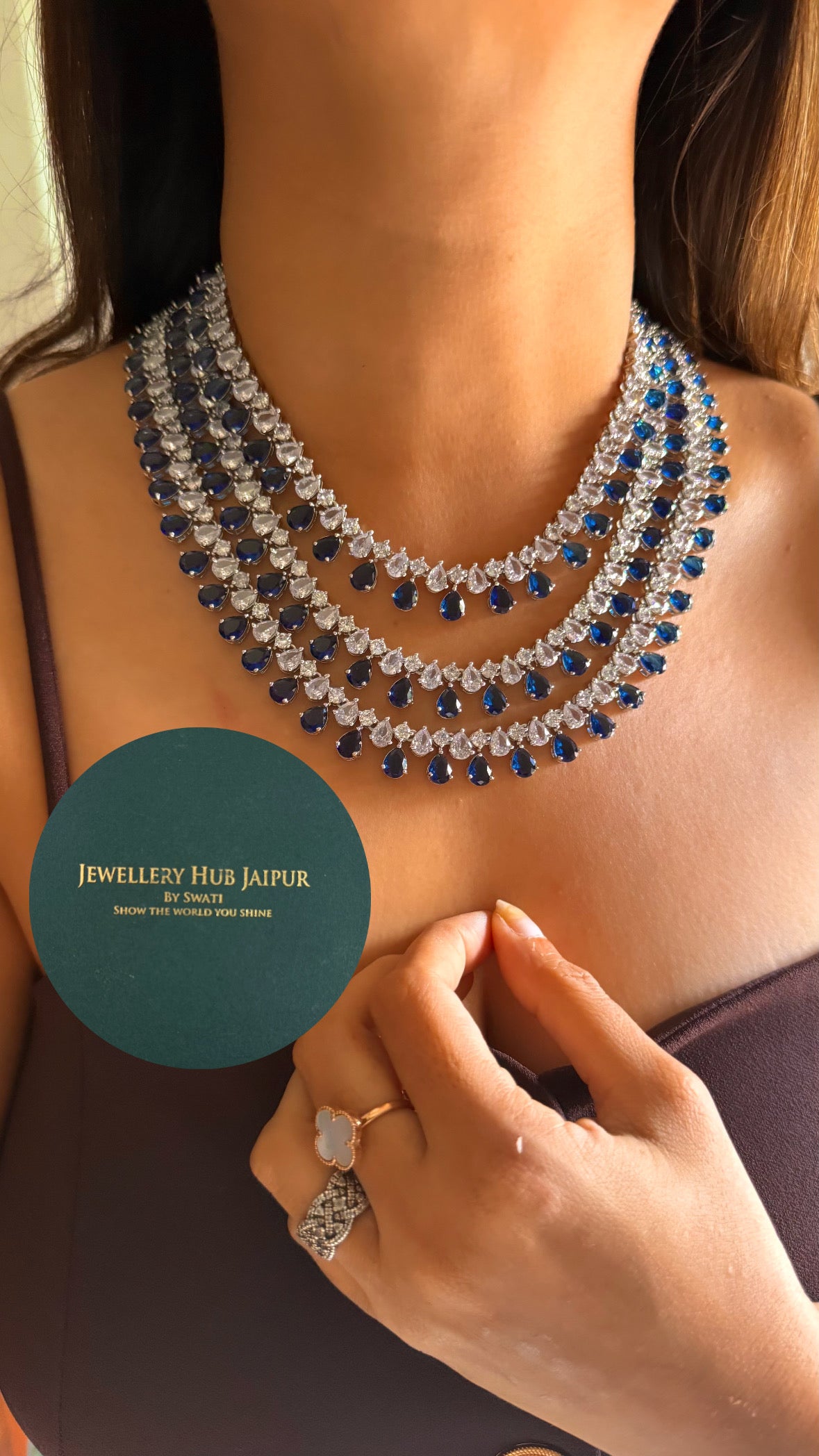 Sapphire triple layer radiance diamond set