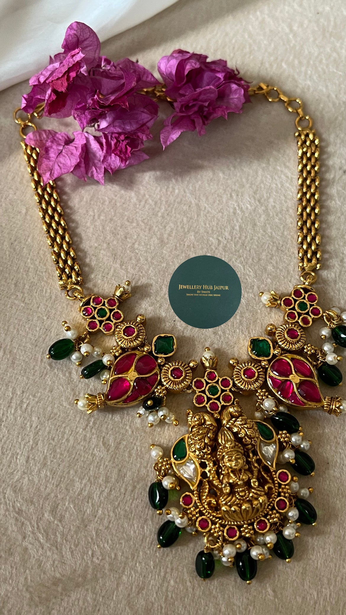 Paachi goddess laxmi minimalist temple necklace set