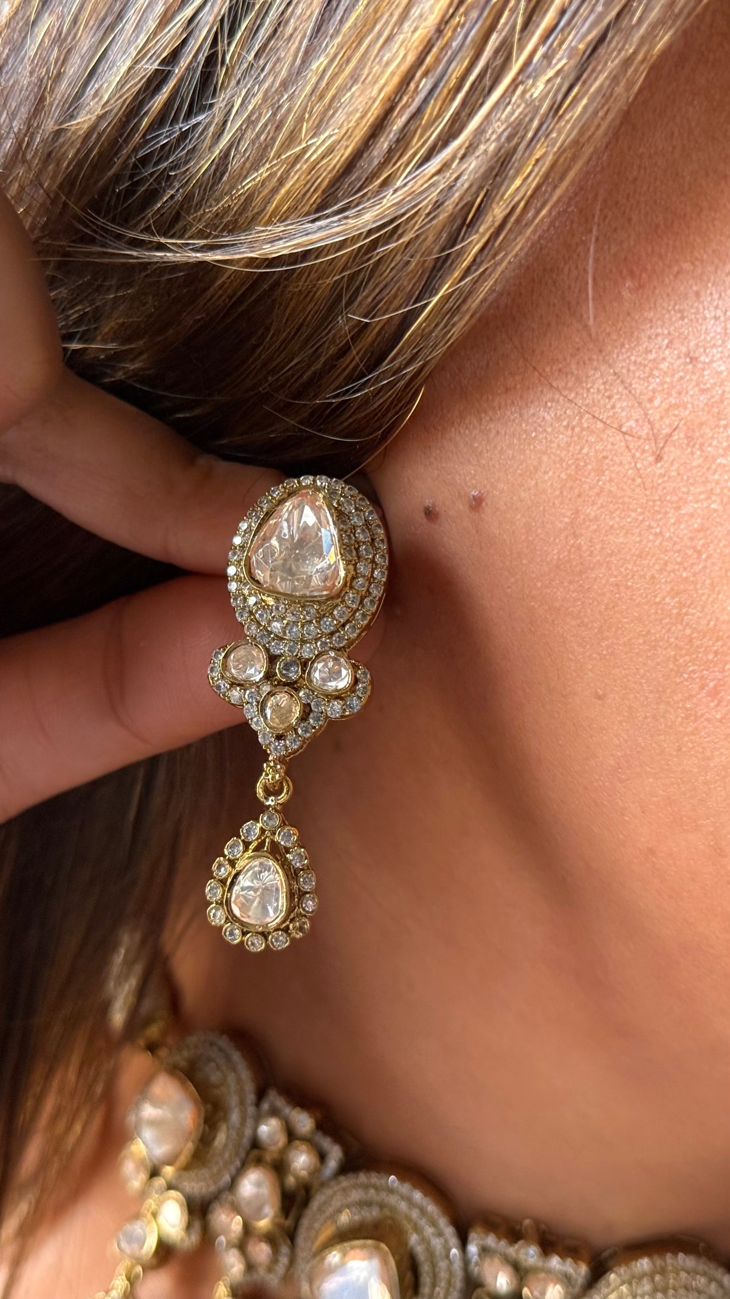 Uncut peeli polki Moissanite choker necklace