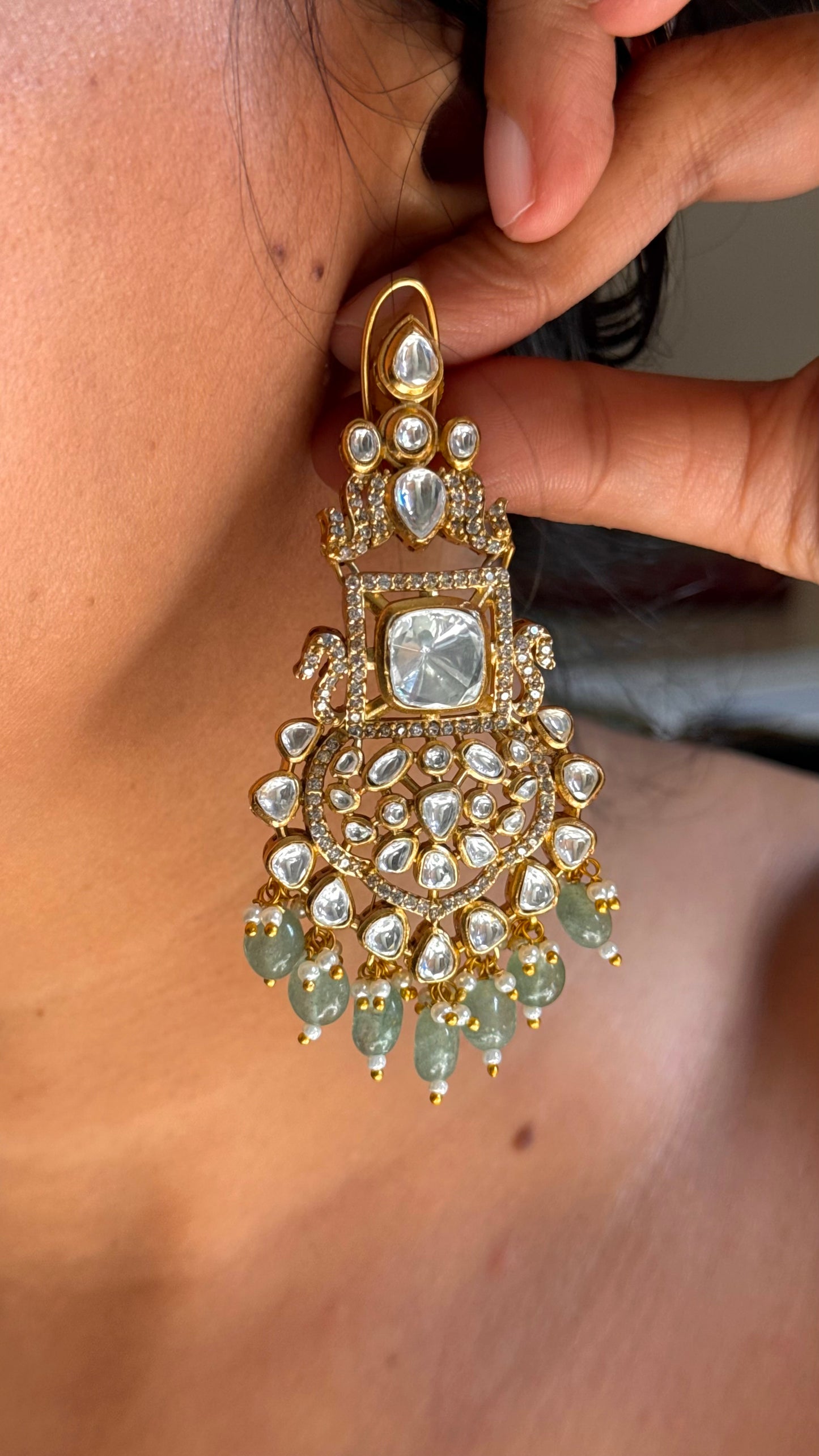 Heritage polki gold designer set with strawberry drops