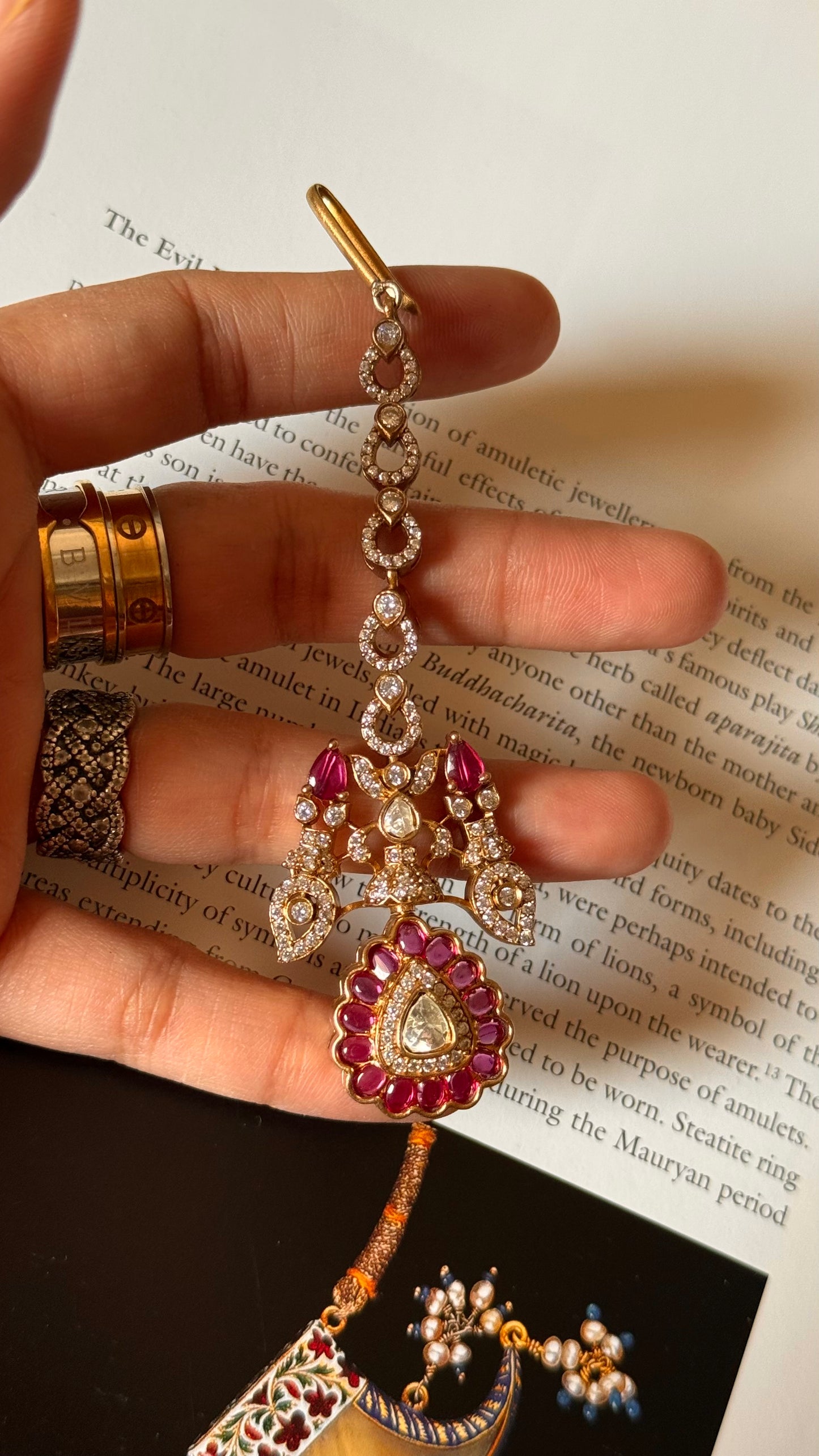 Ruby takkar work victorian maangtikka