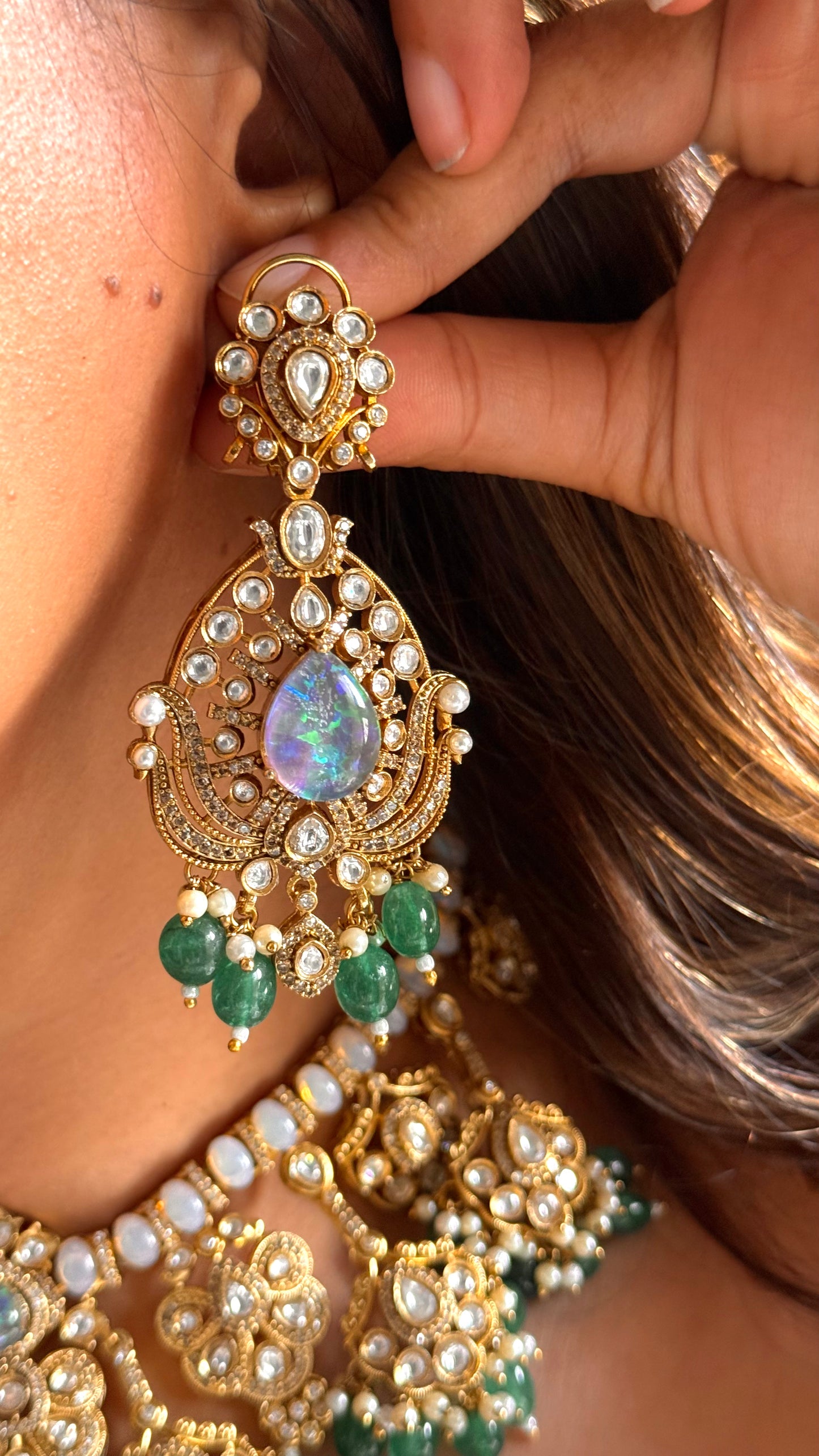 Opal & Emerald necklace set