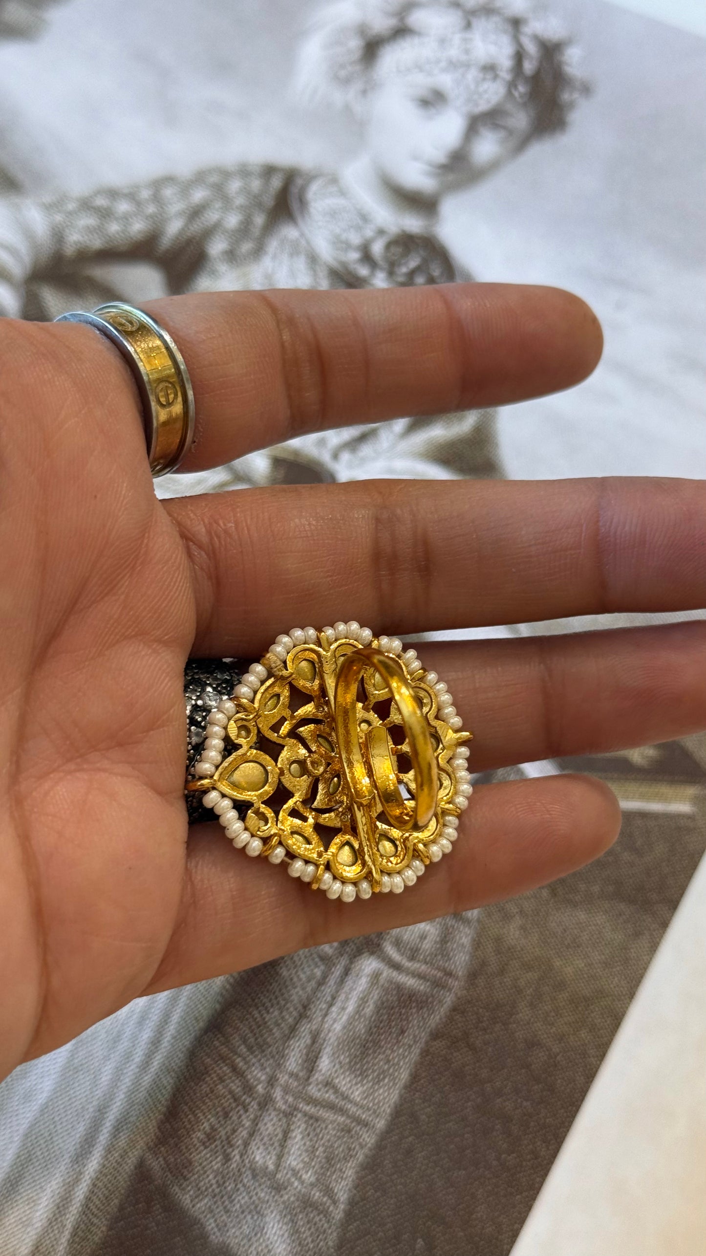 Polki nakshi ring