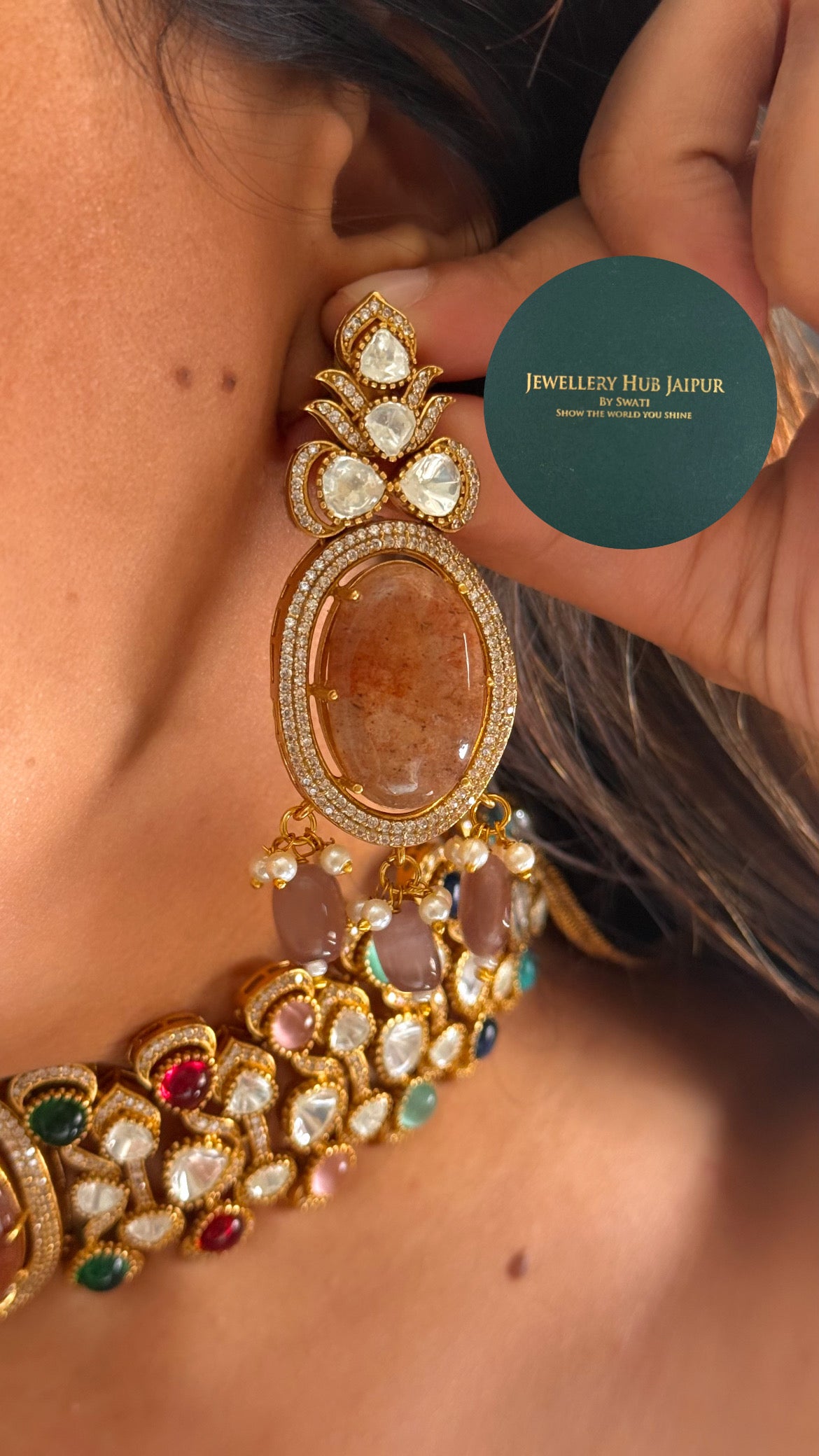 Navratna doublet designer choker set