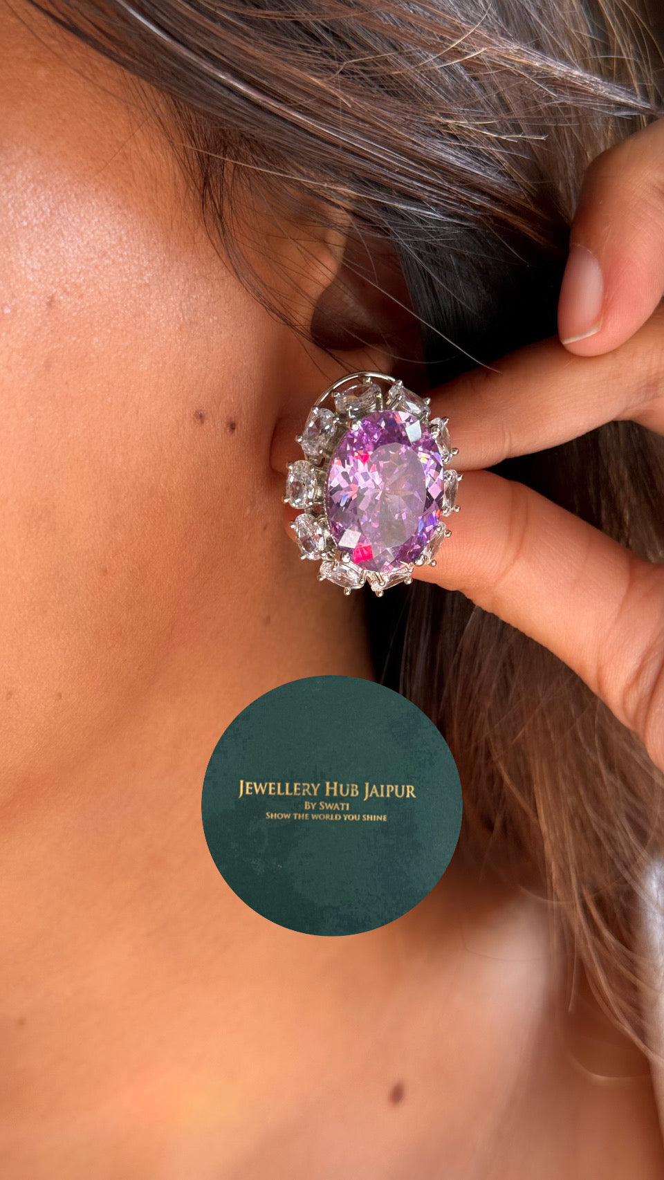 Tanzanite diamond studs