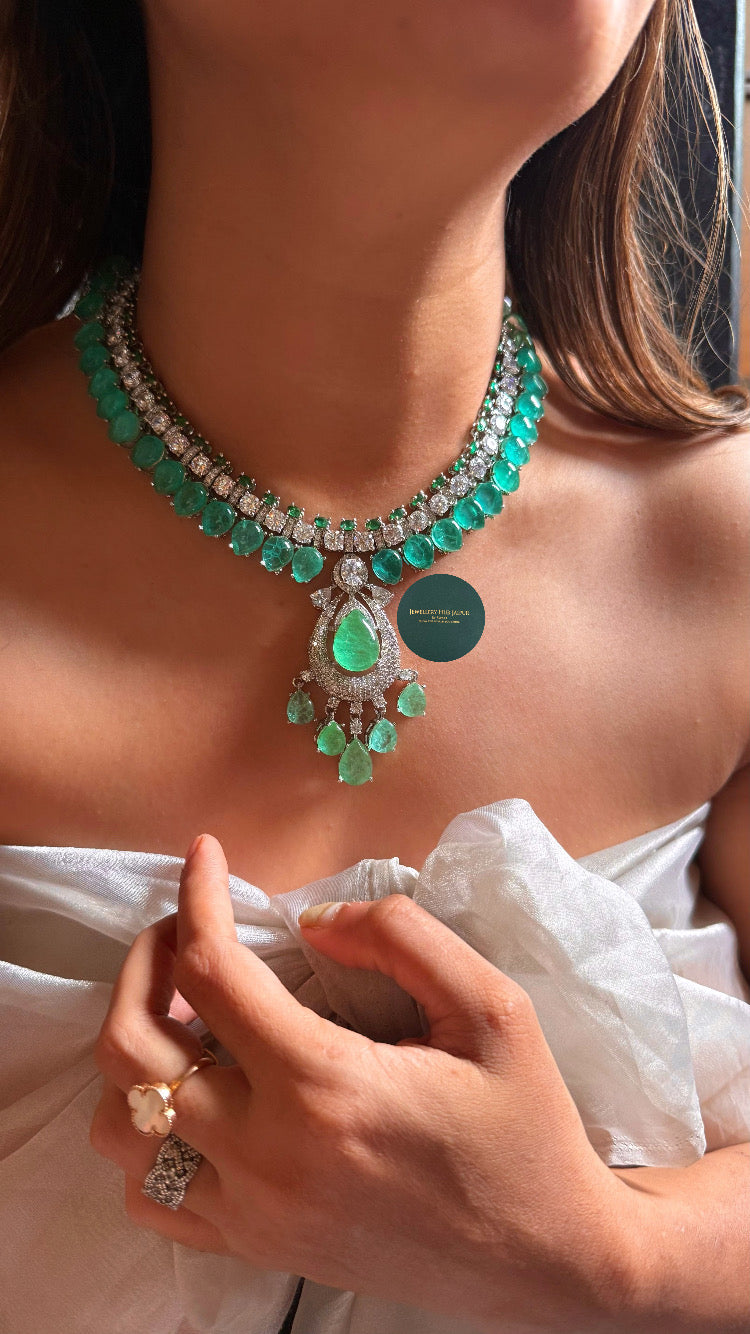 Mint doublet Cz diamond collar set