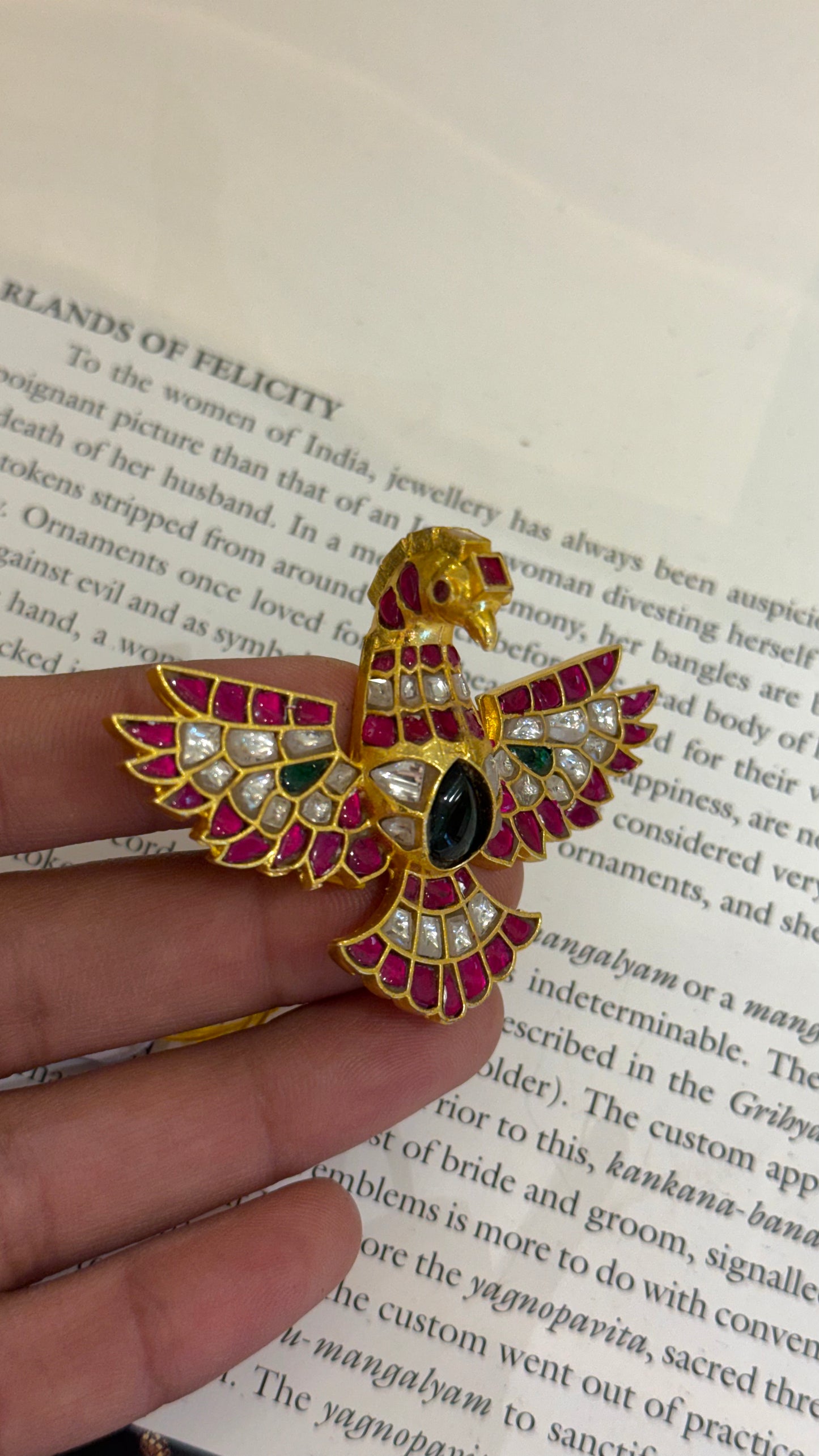 Baaj mixed pachi kundan ring