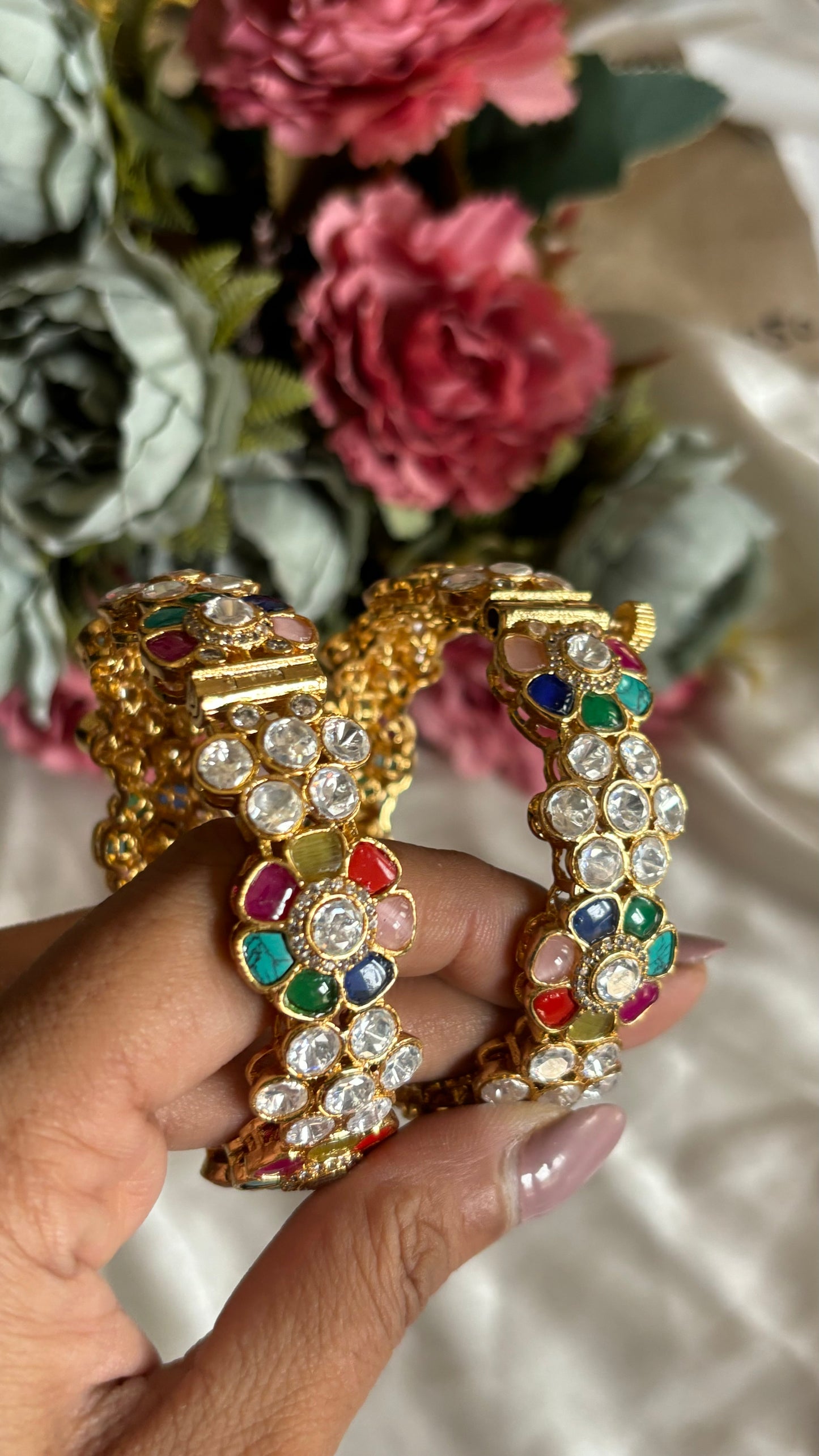 Navratna moissanite bangles