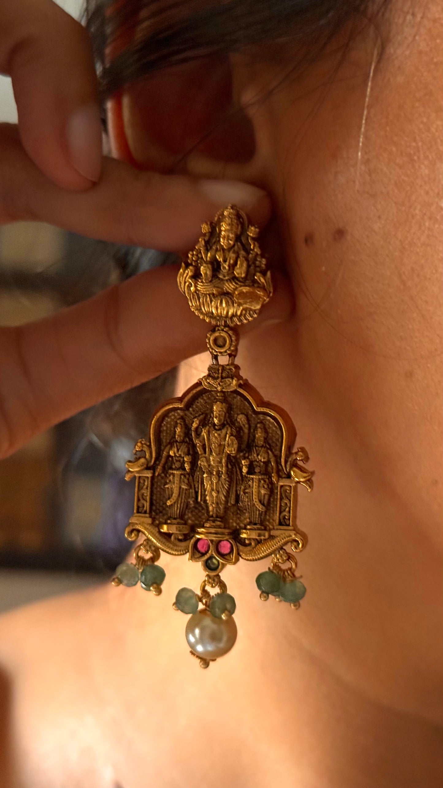 Lord vishnu inspired temple nakashi heritage Necklace