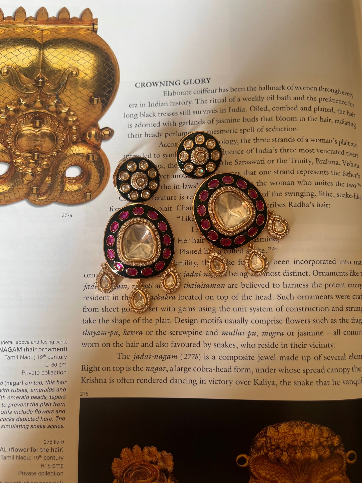 Mixed uncut polki earrings