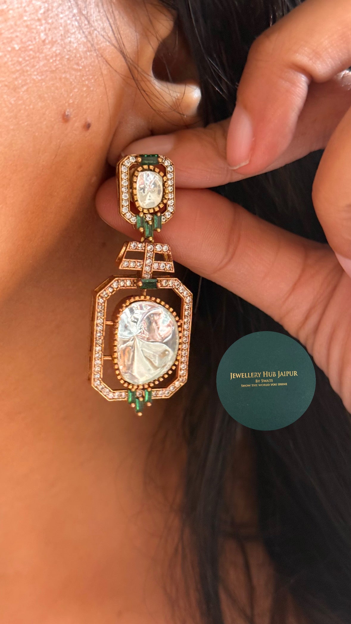 emerald diamond victorian necklace