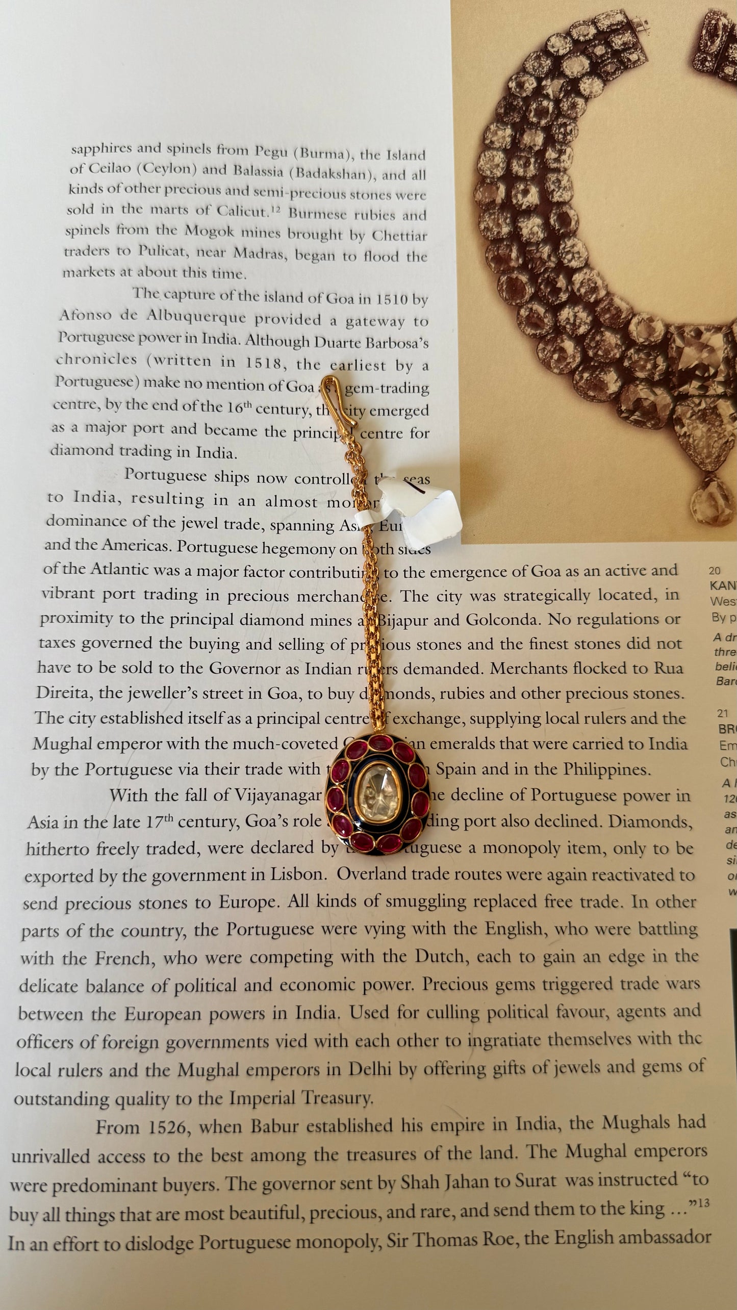 Sapphire & ruby meenakari maangtika