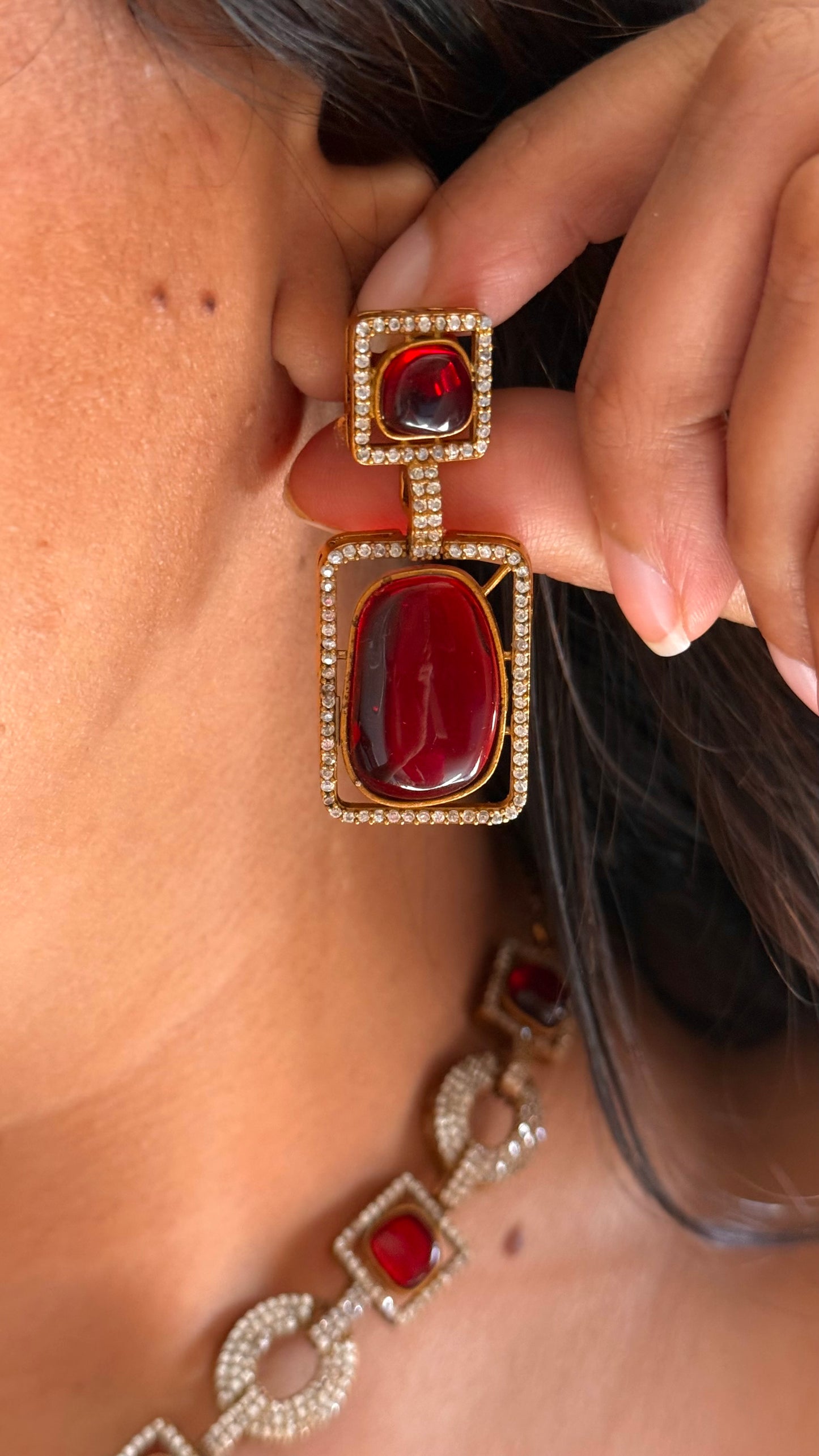 Ruby victorian collar necklace