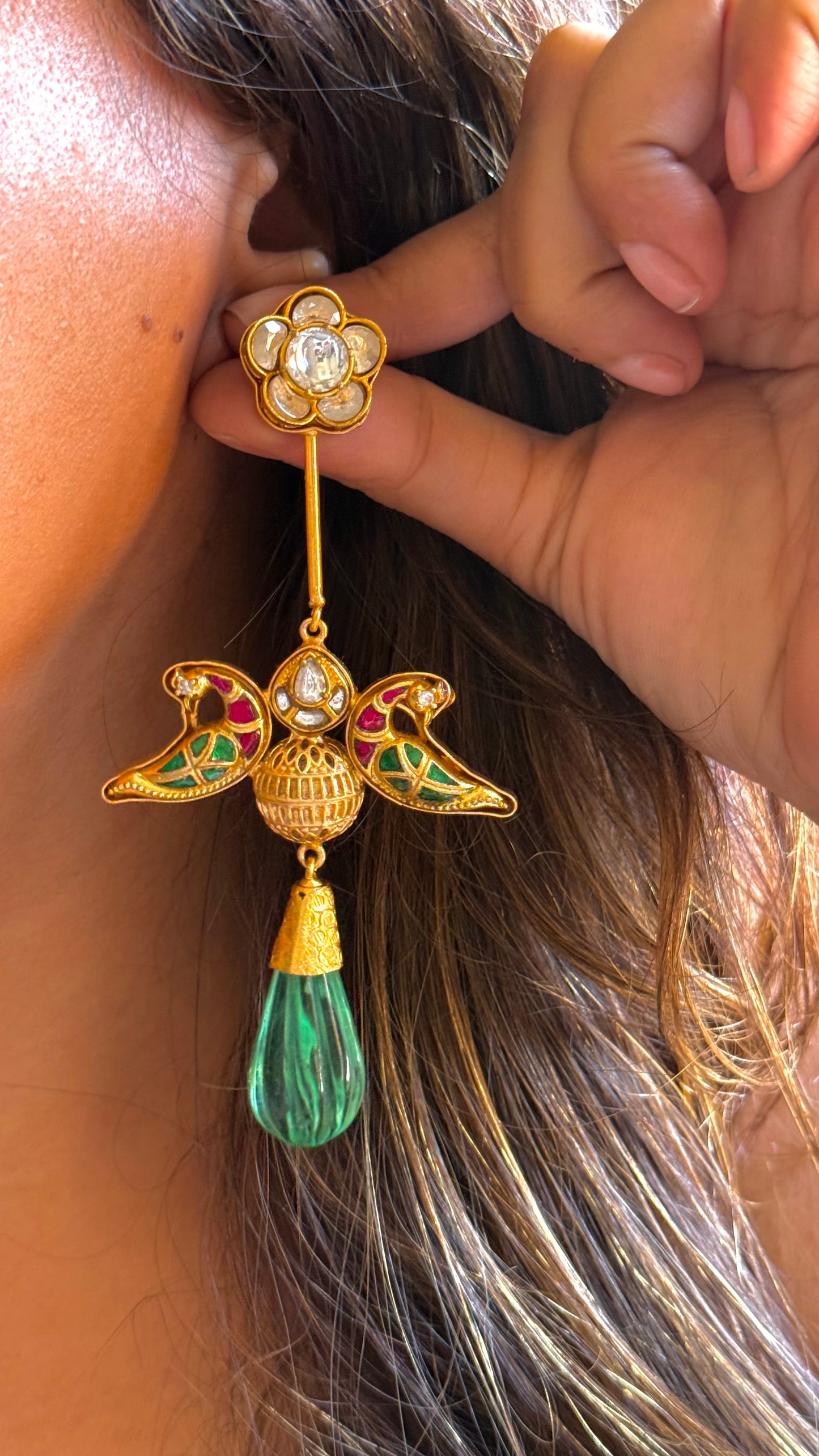 Emerald Drop Amrapali danglers