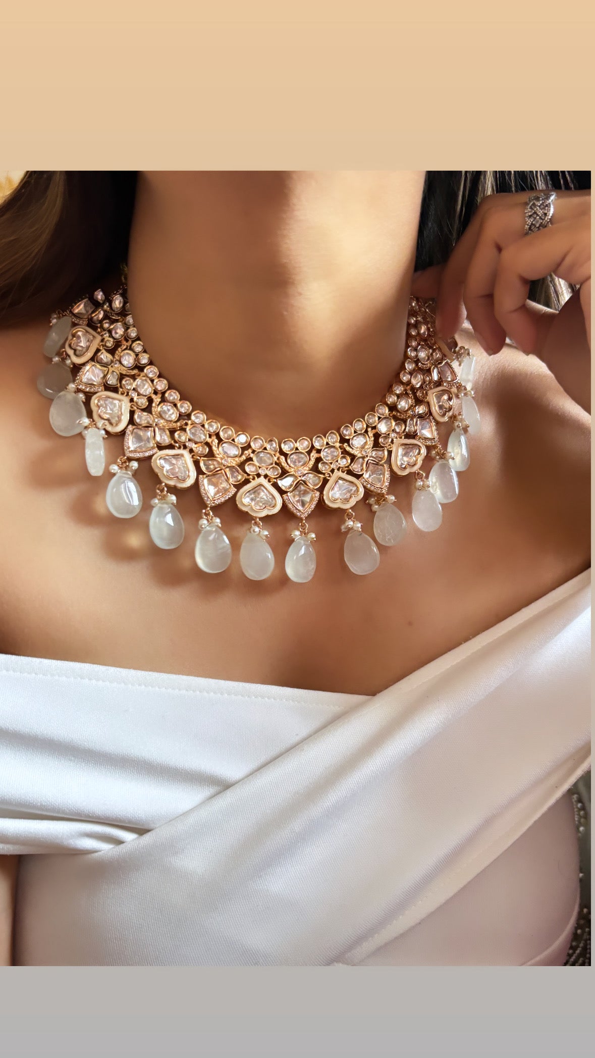Meenakari Moissanite necklace