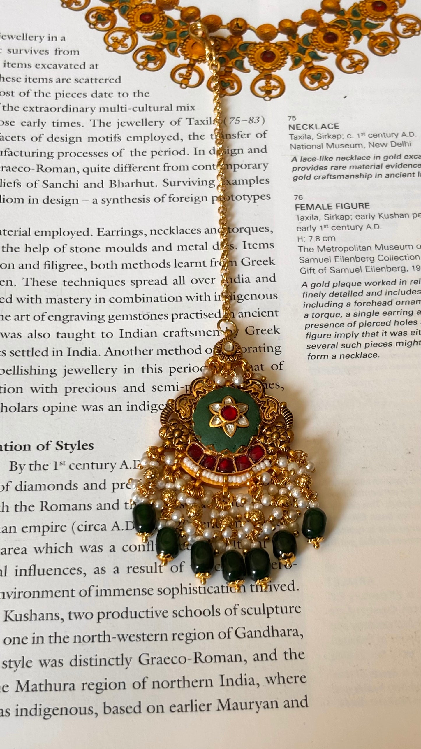 Mint ruby inlay heritage maangtika